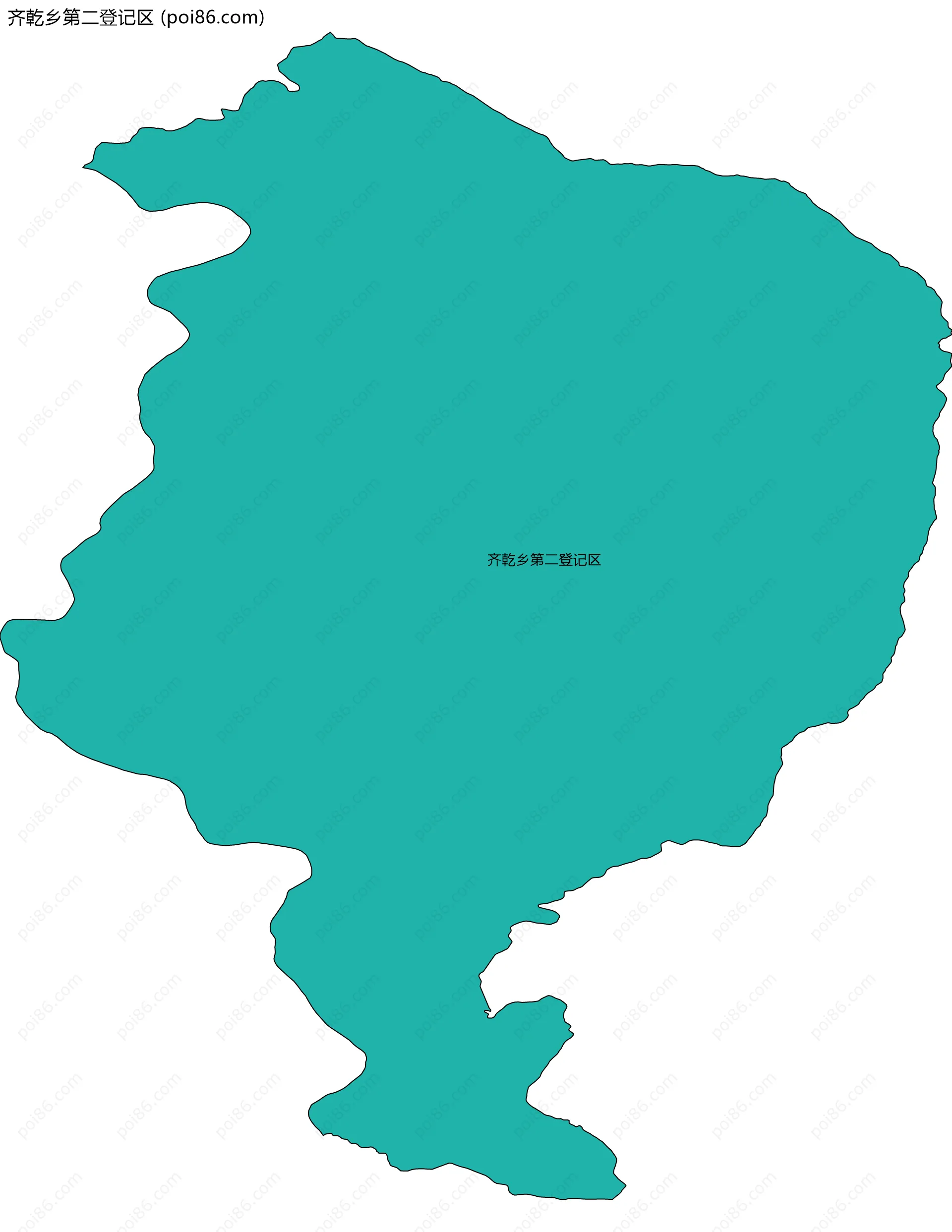 齐乾乡第二登记区边界地图