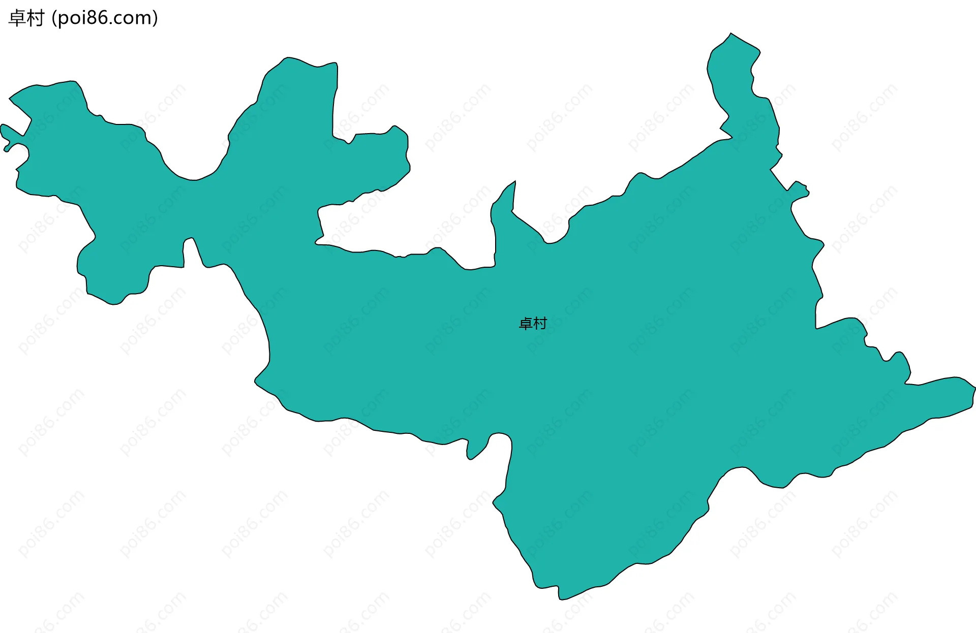 卓村边界地图
