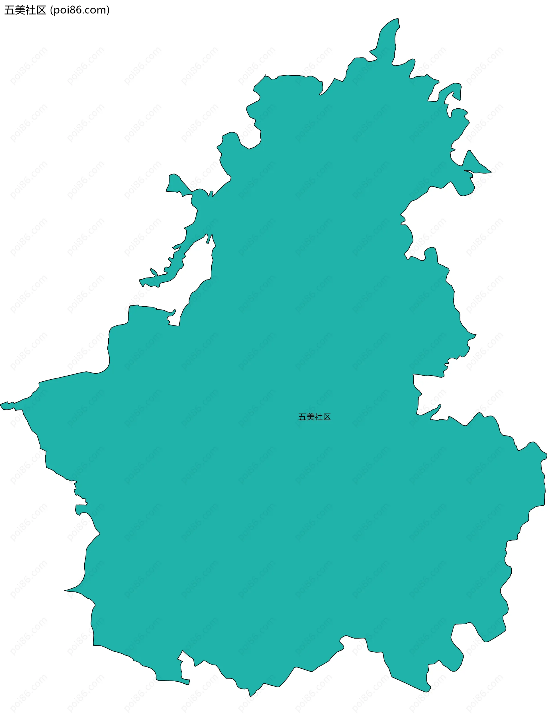 五美社区边界地图