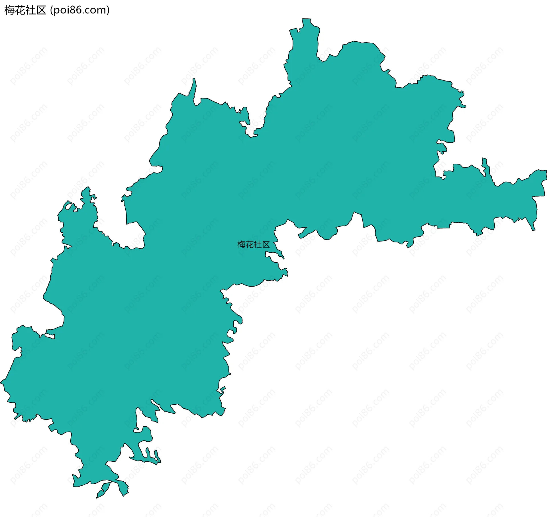 梅花社区边界地图