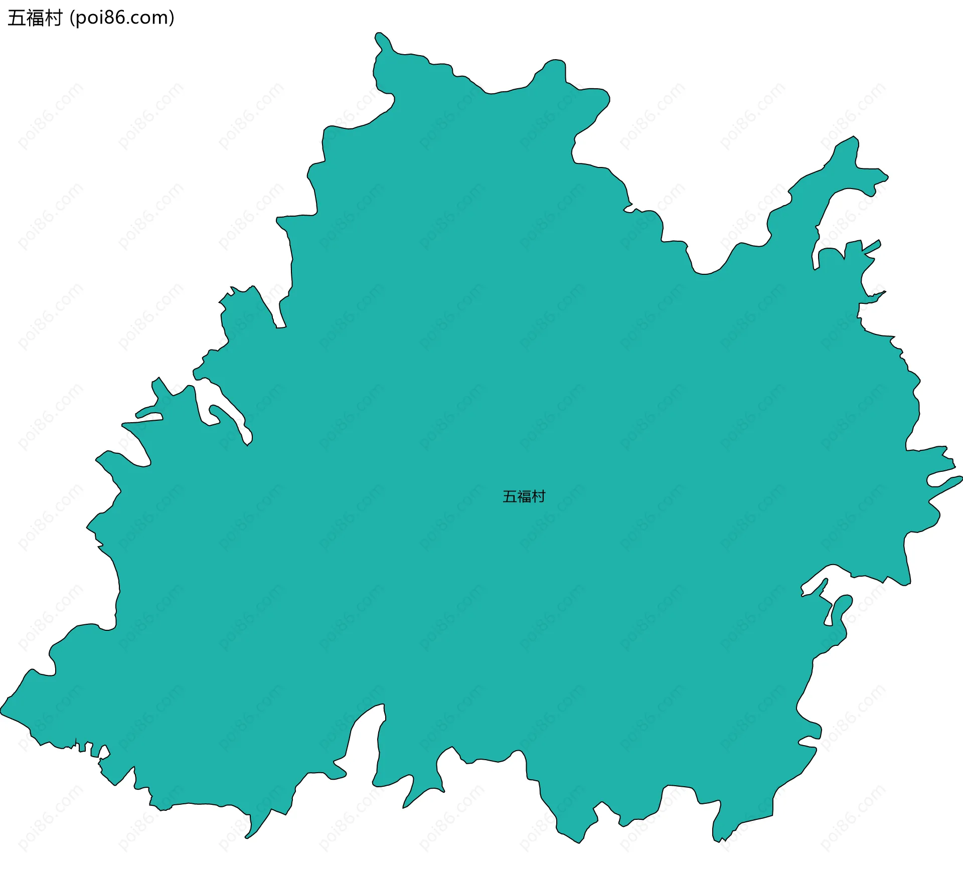 五福村边界地图