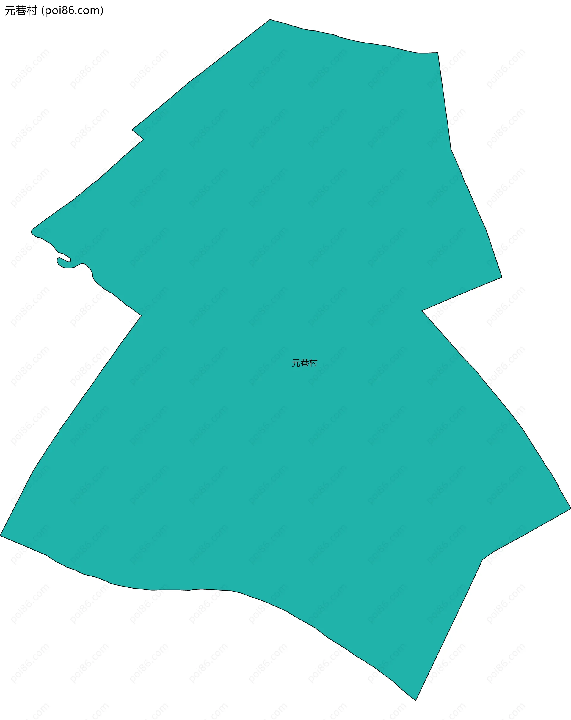 元巷村边界地图