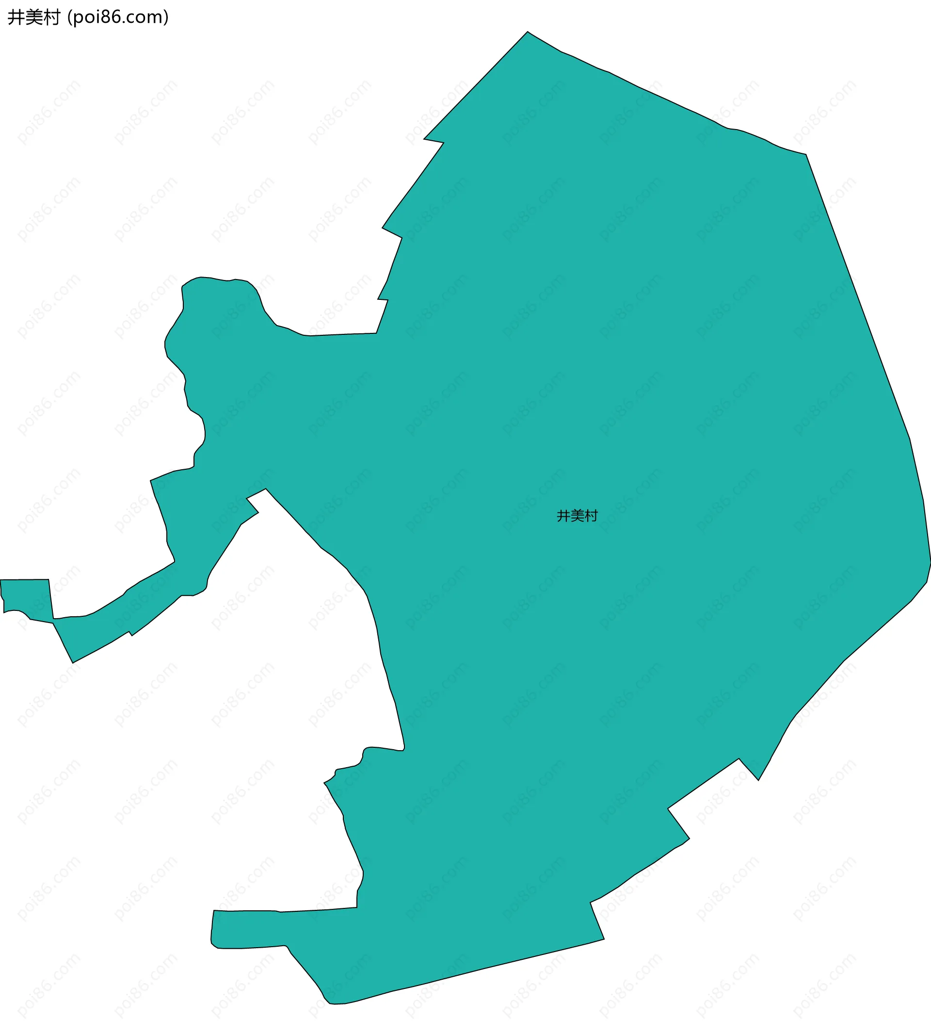 井美村边界地图