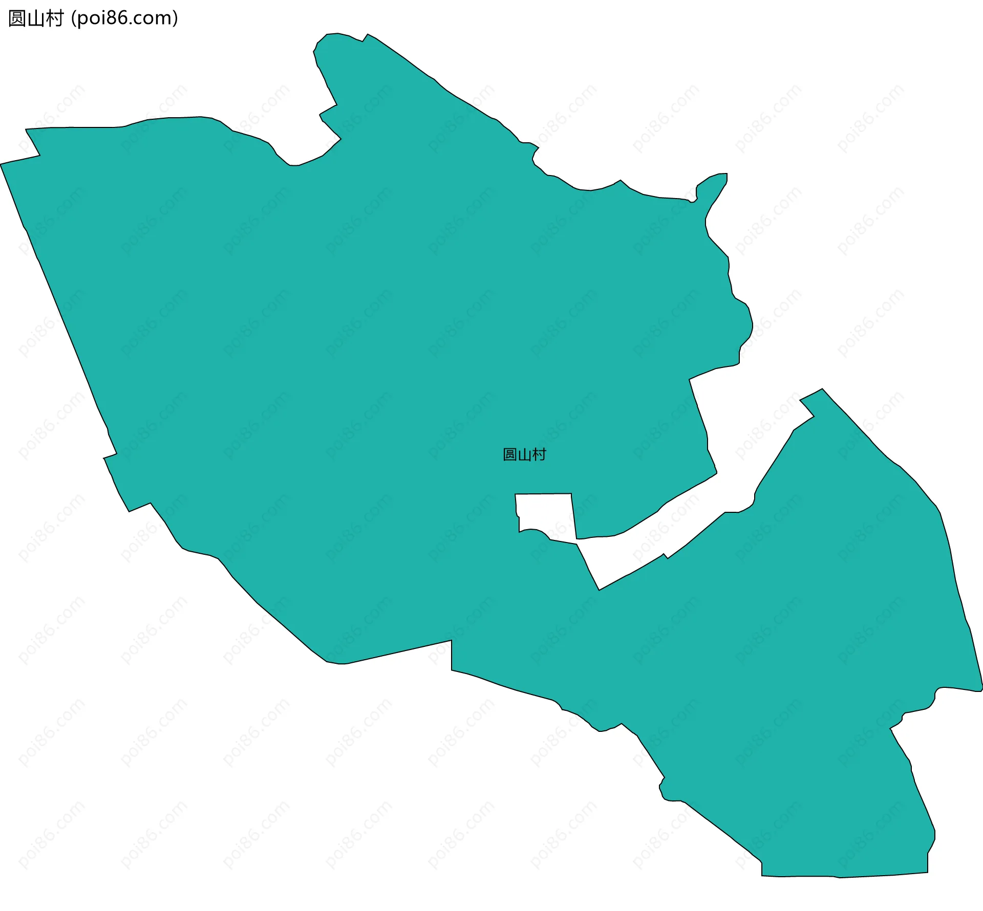 圆山村边界地图