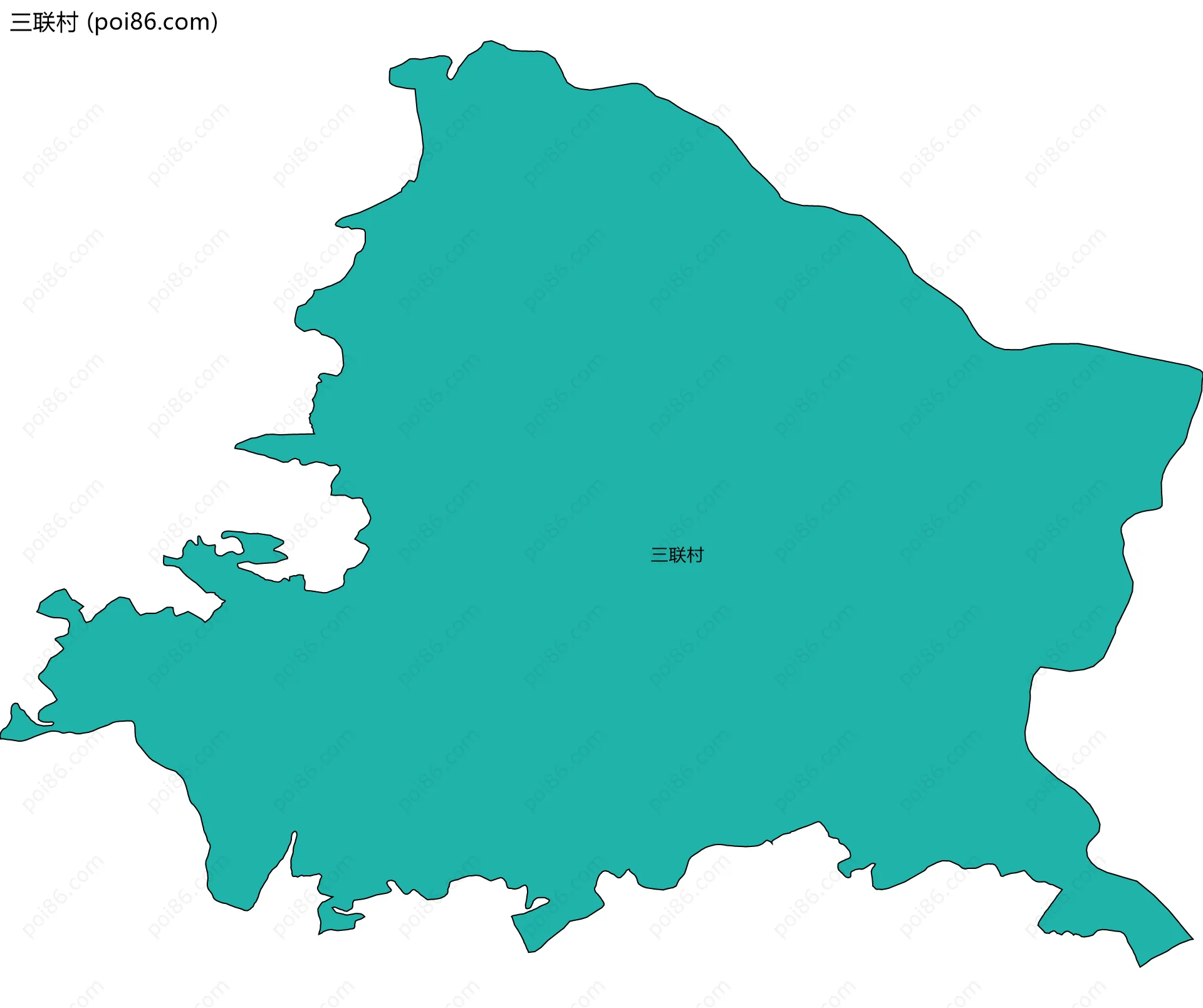 三联村边界地图
