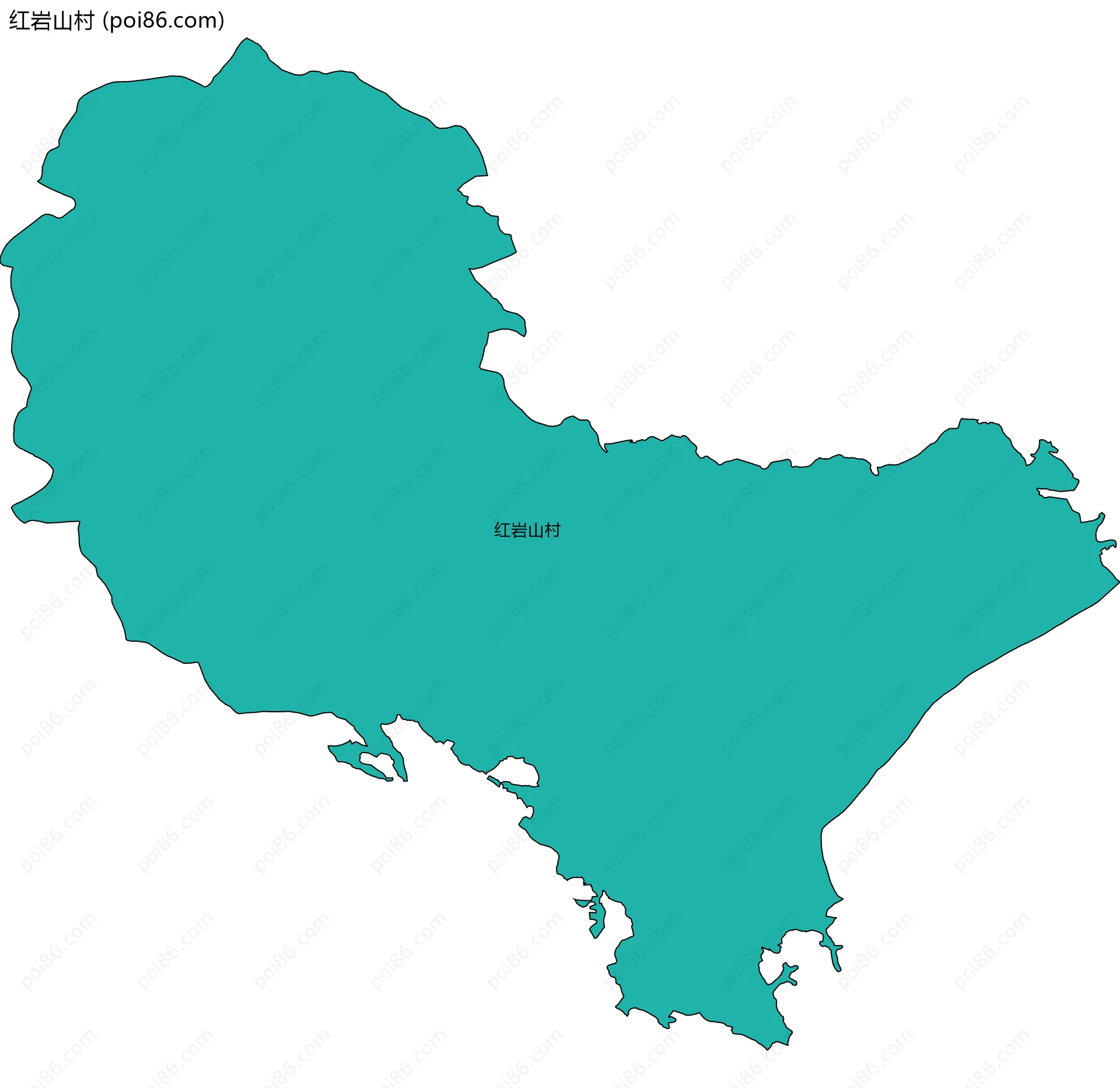 红岩山村边界地图