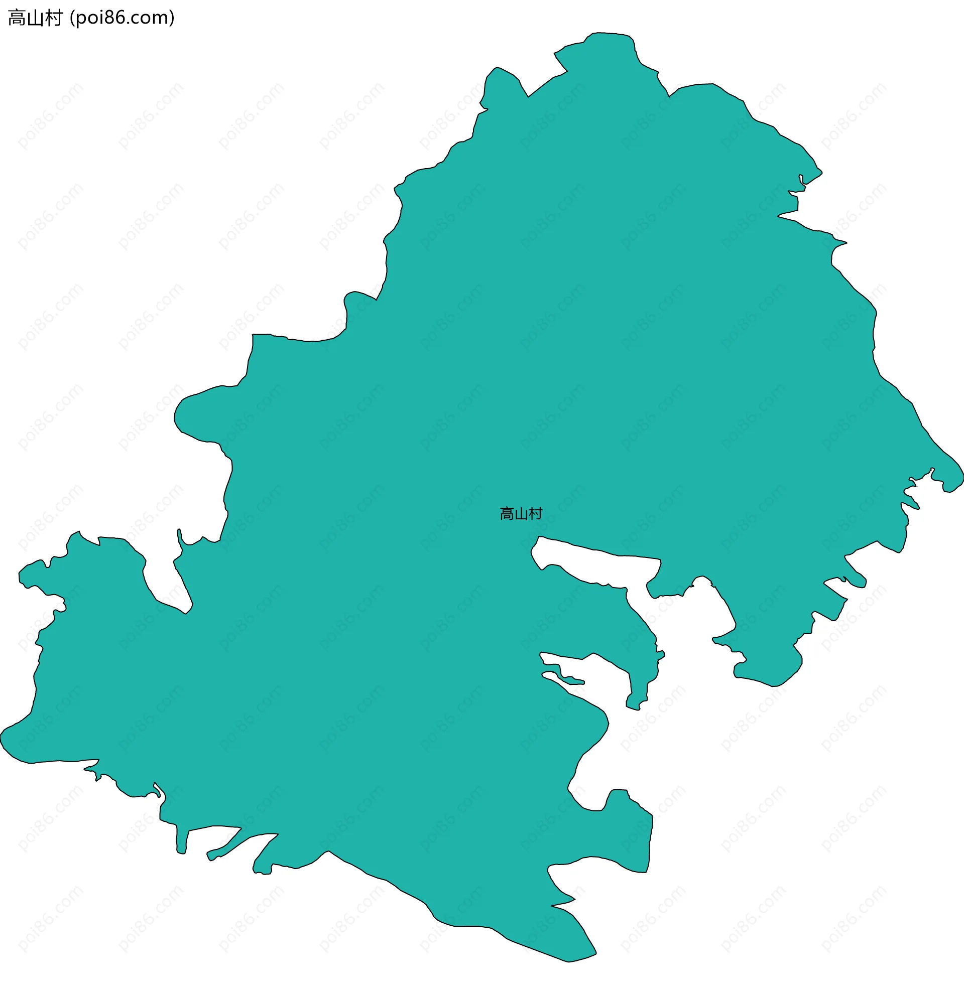 高山村边界地图