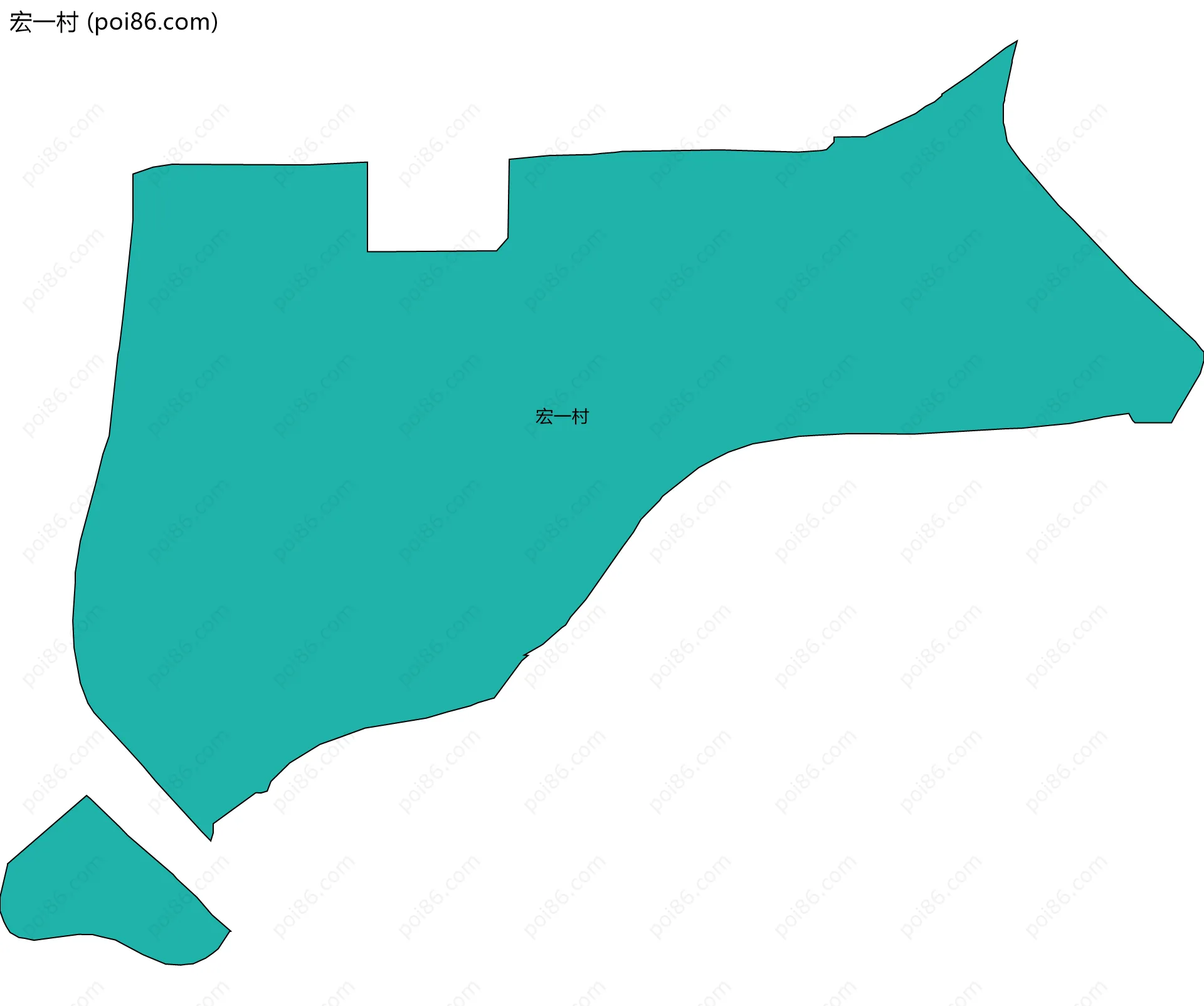 宏一村边界地图