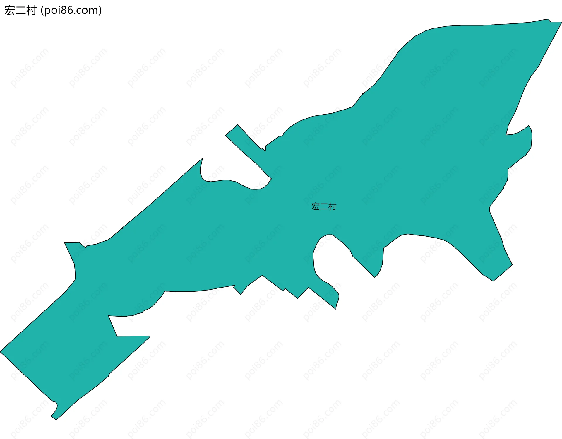 宏二村边界地图