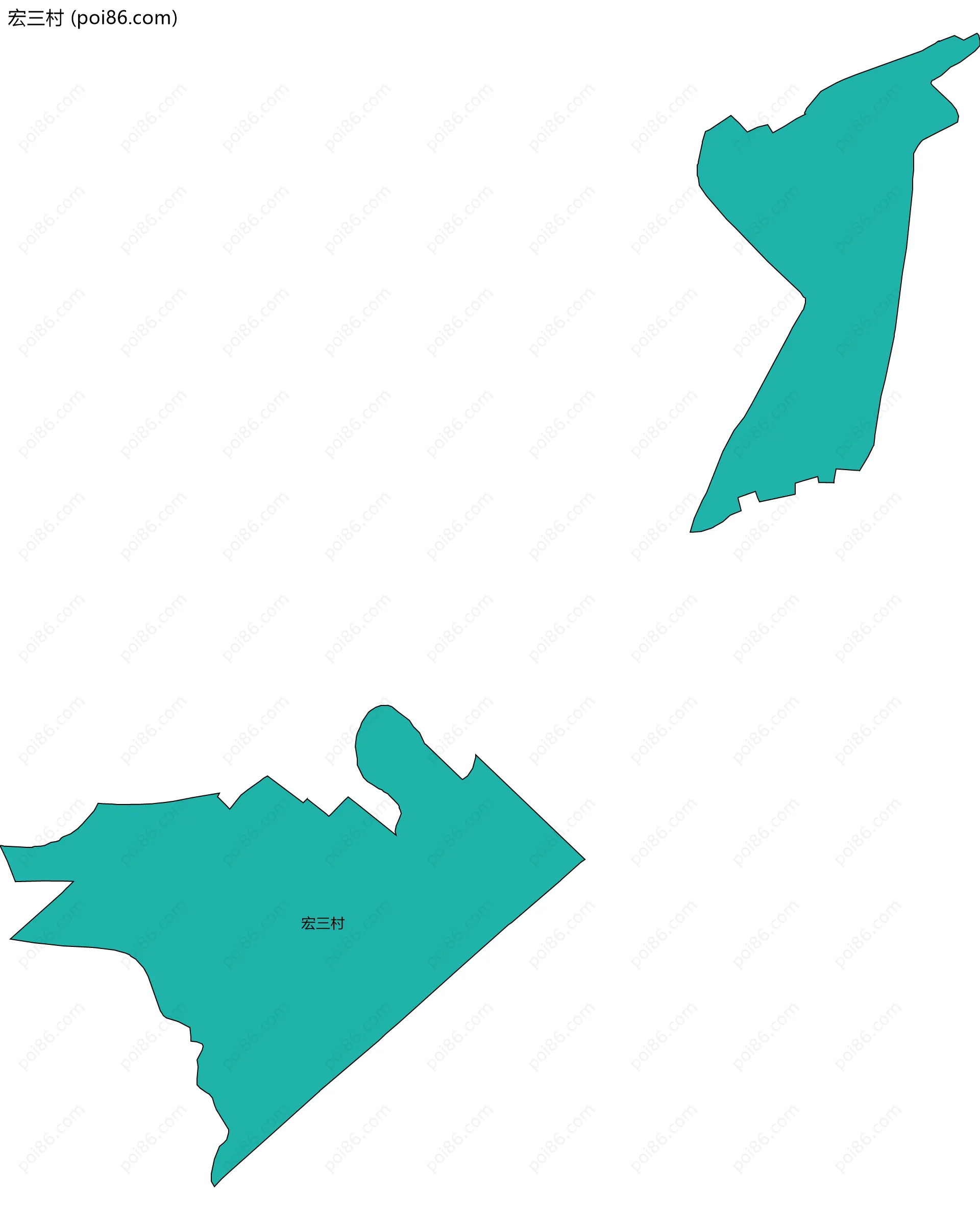 宏三村边界地图