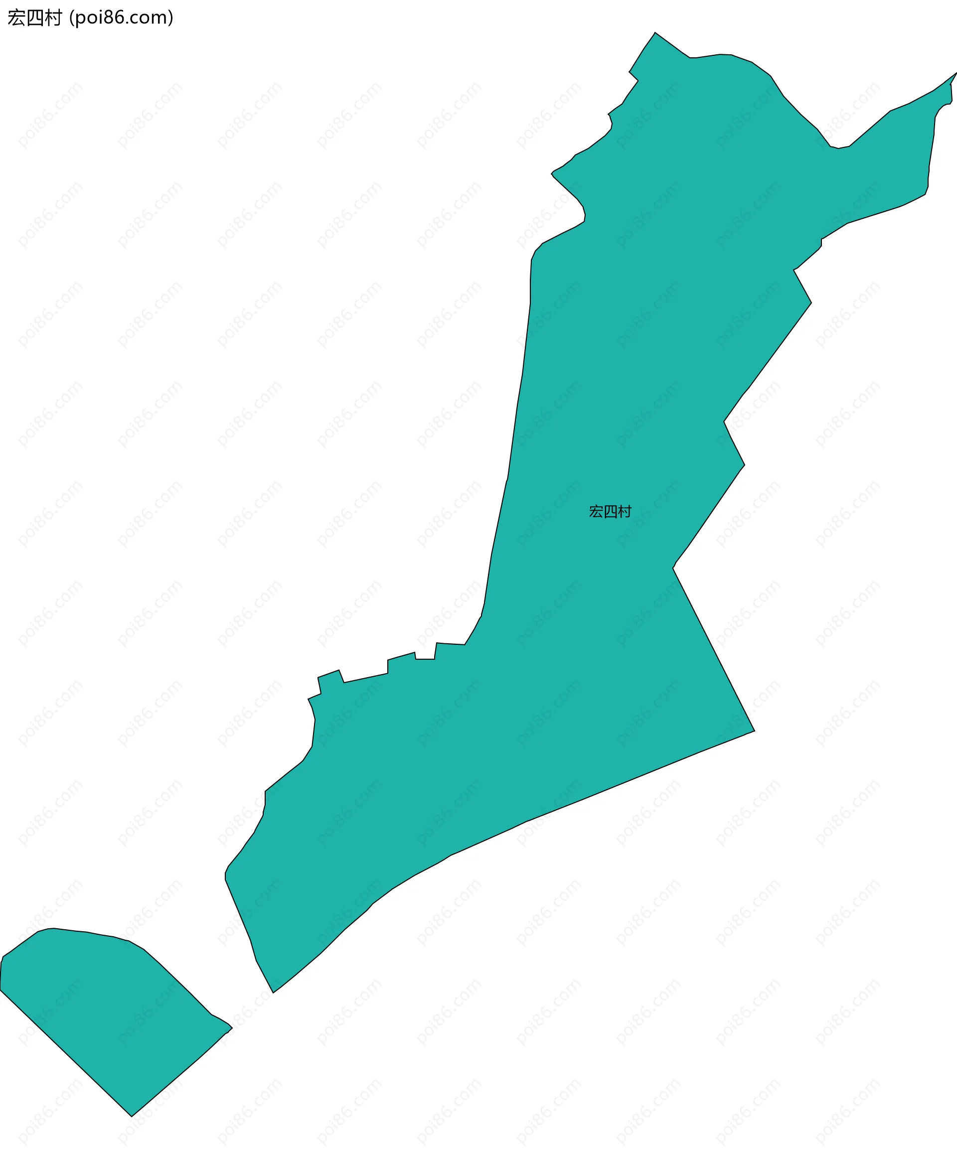 宏四村边界地图