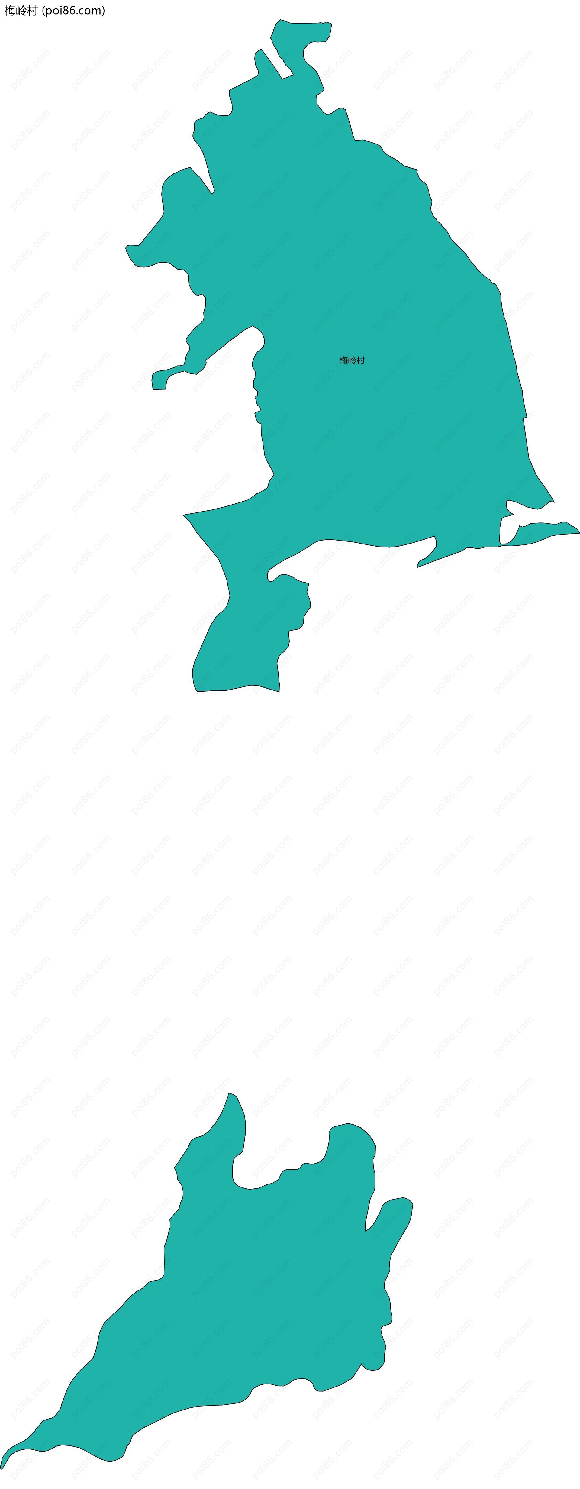 梅岭村边界地图