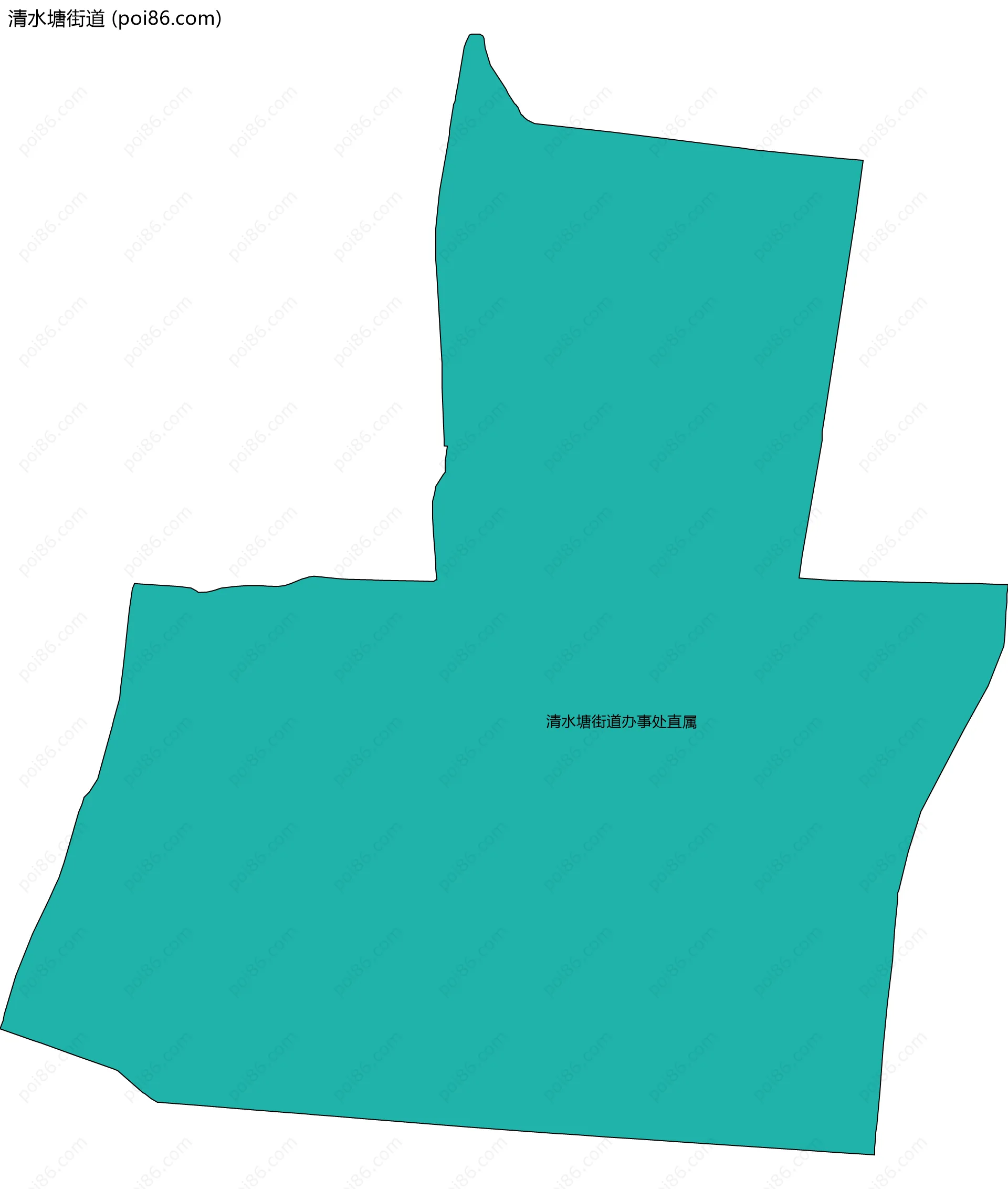 清水塘街道边界地图(五级行政区划)