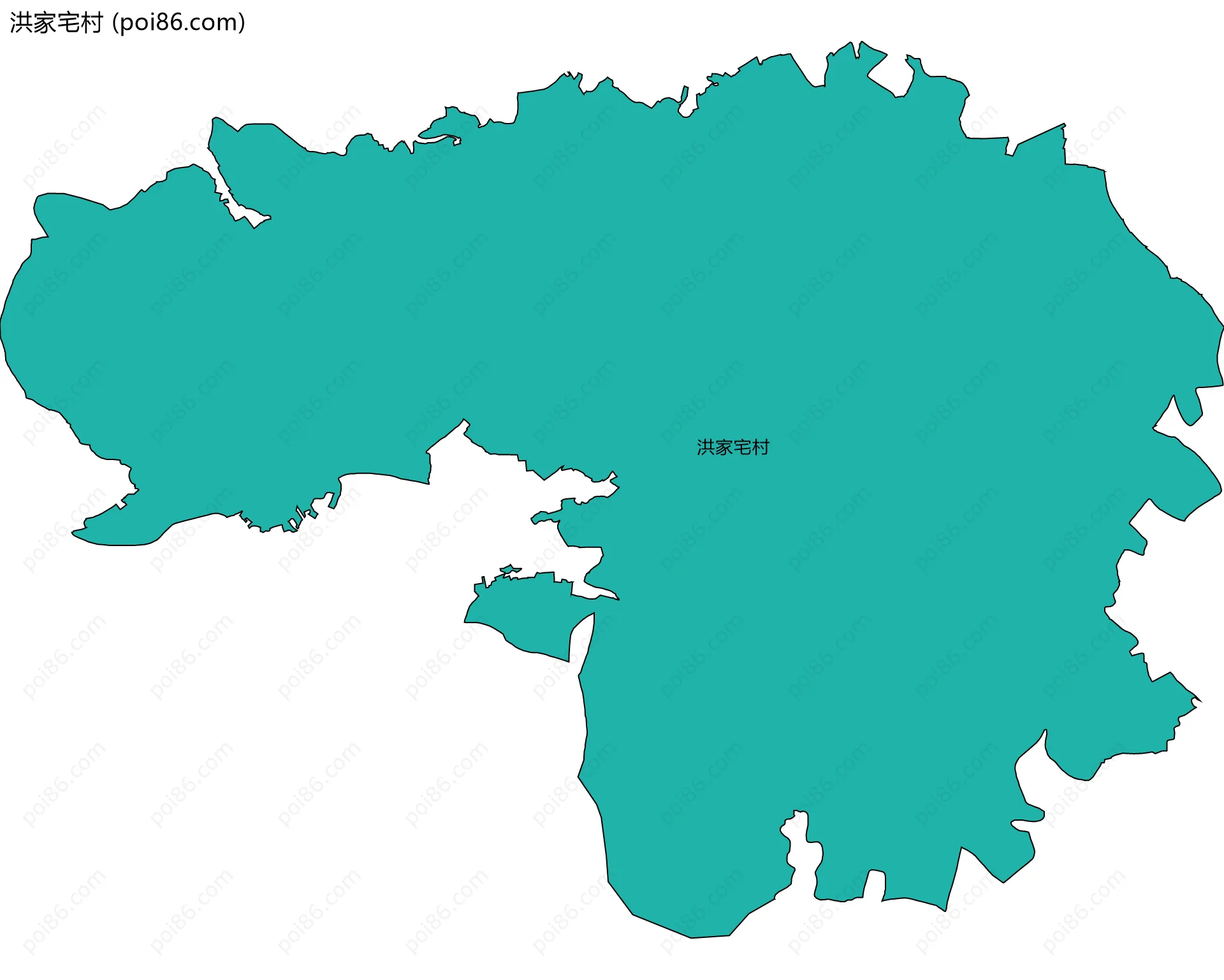 洪家宅村边界地图