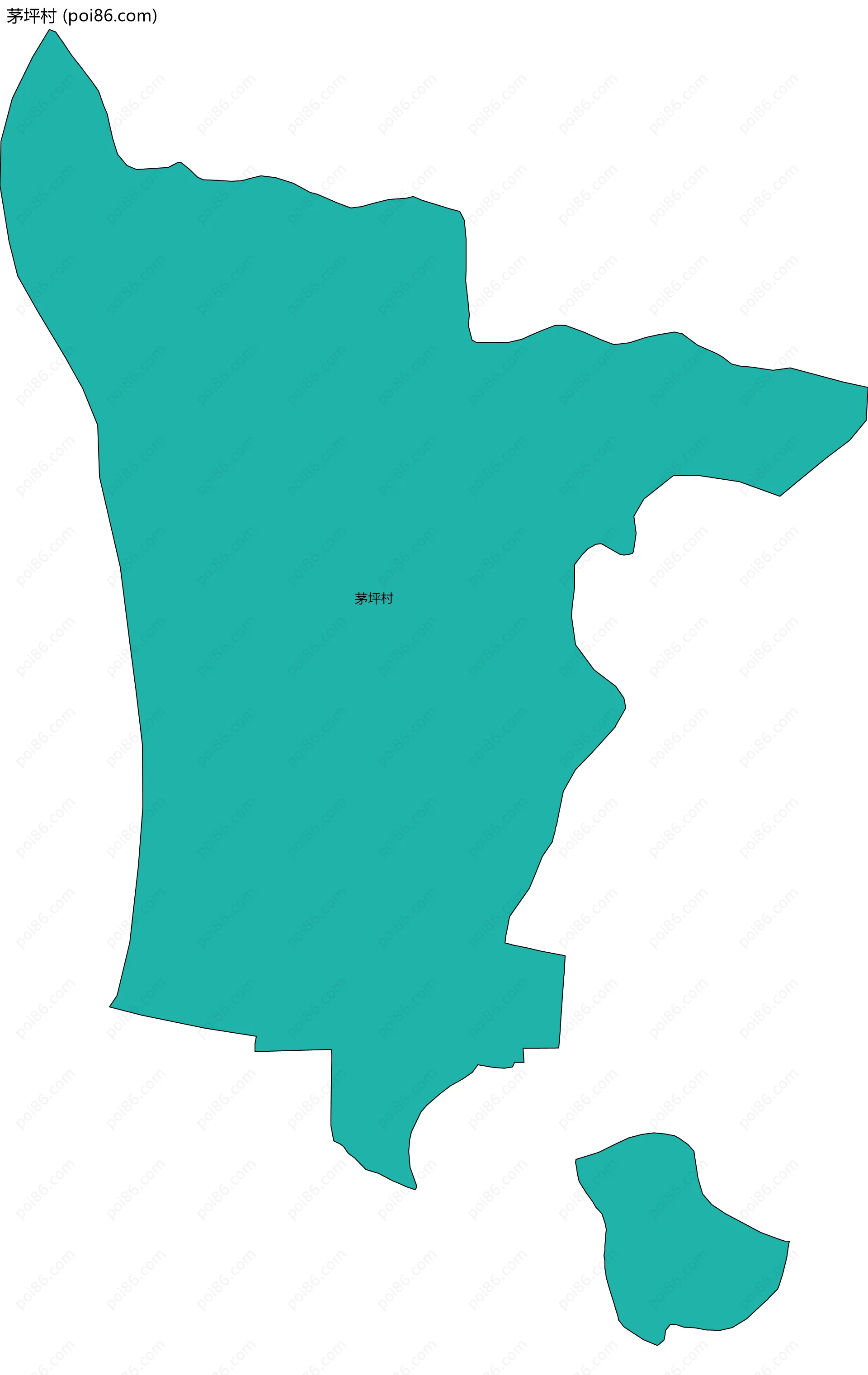 茅坪村边界地图