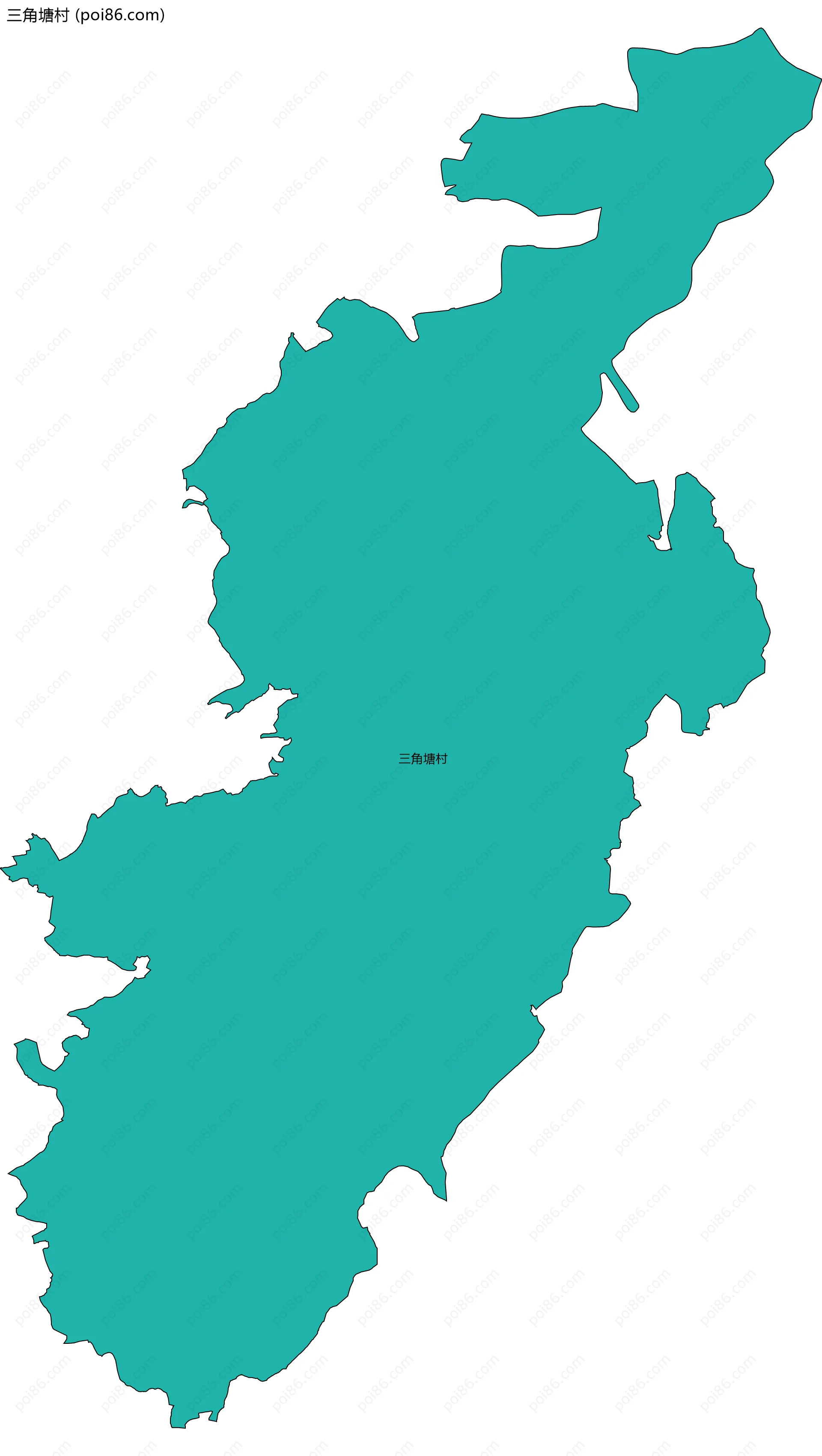 三角塘村边界地图