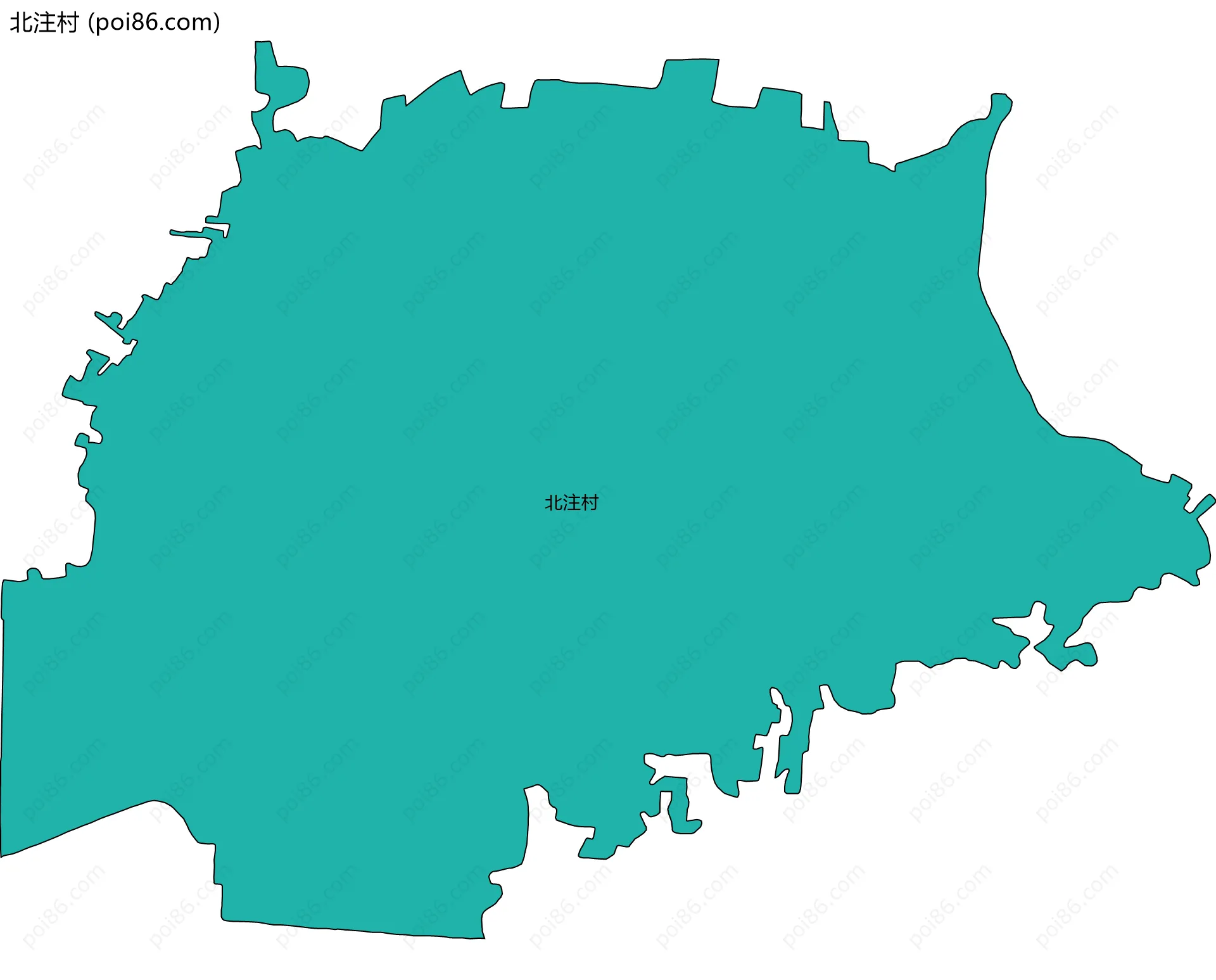 北注村边界地图