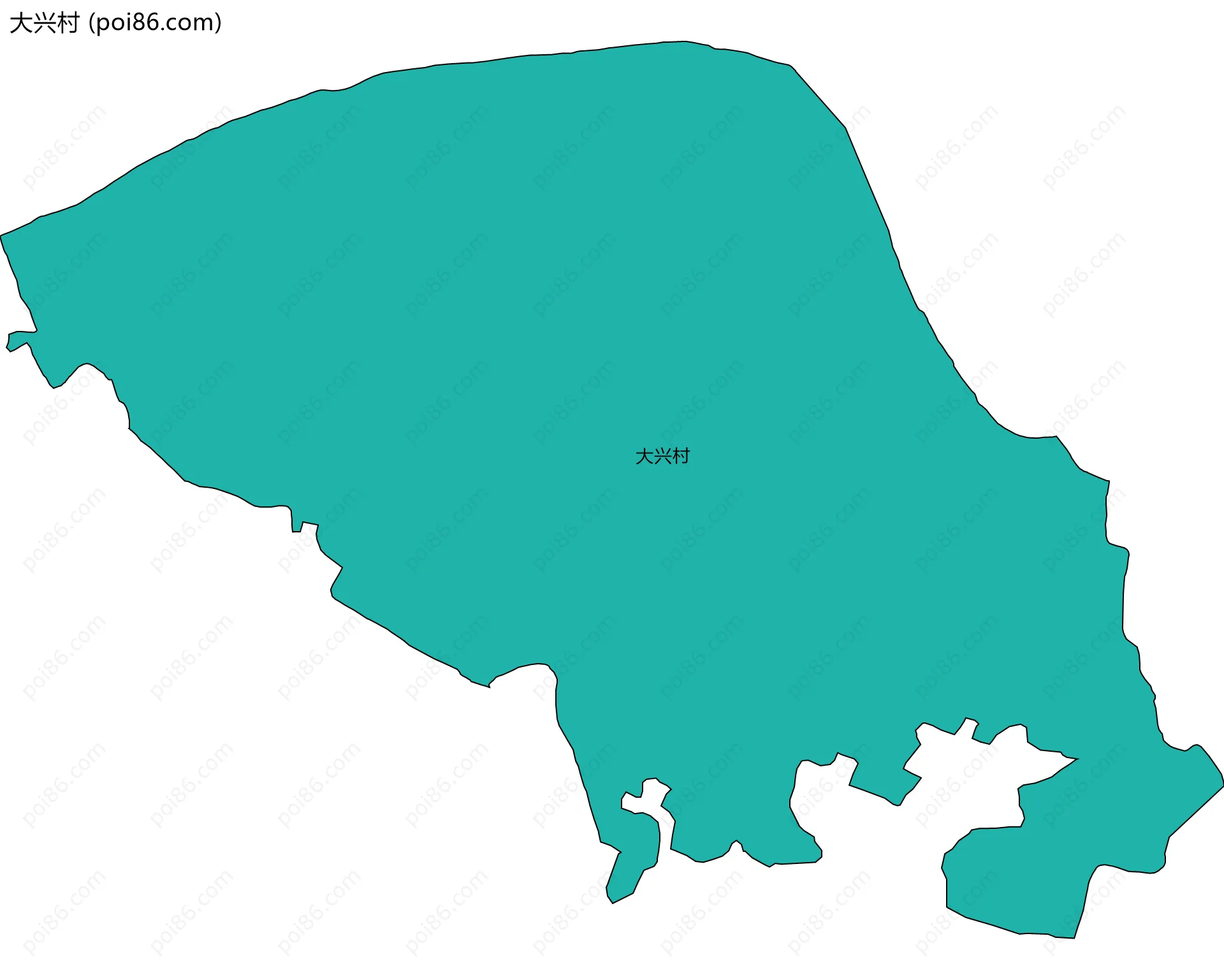 大兴村边界地图