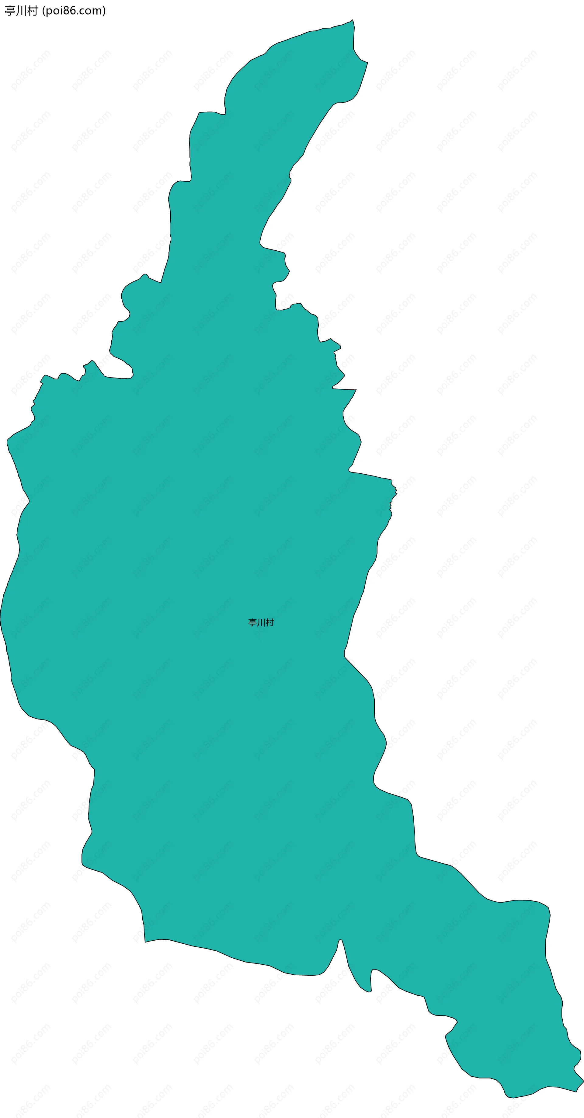 亭川村边界地图