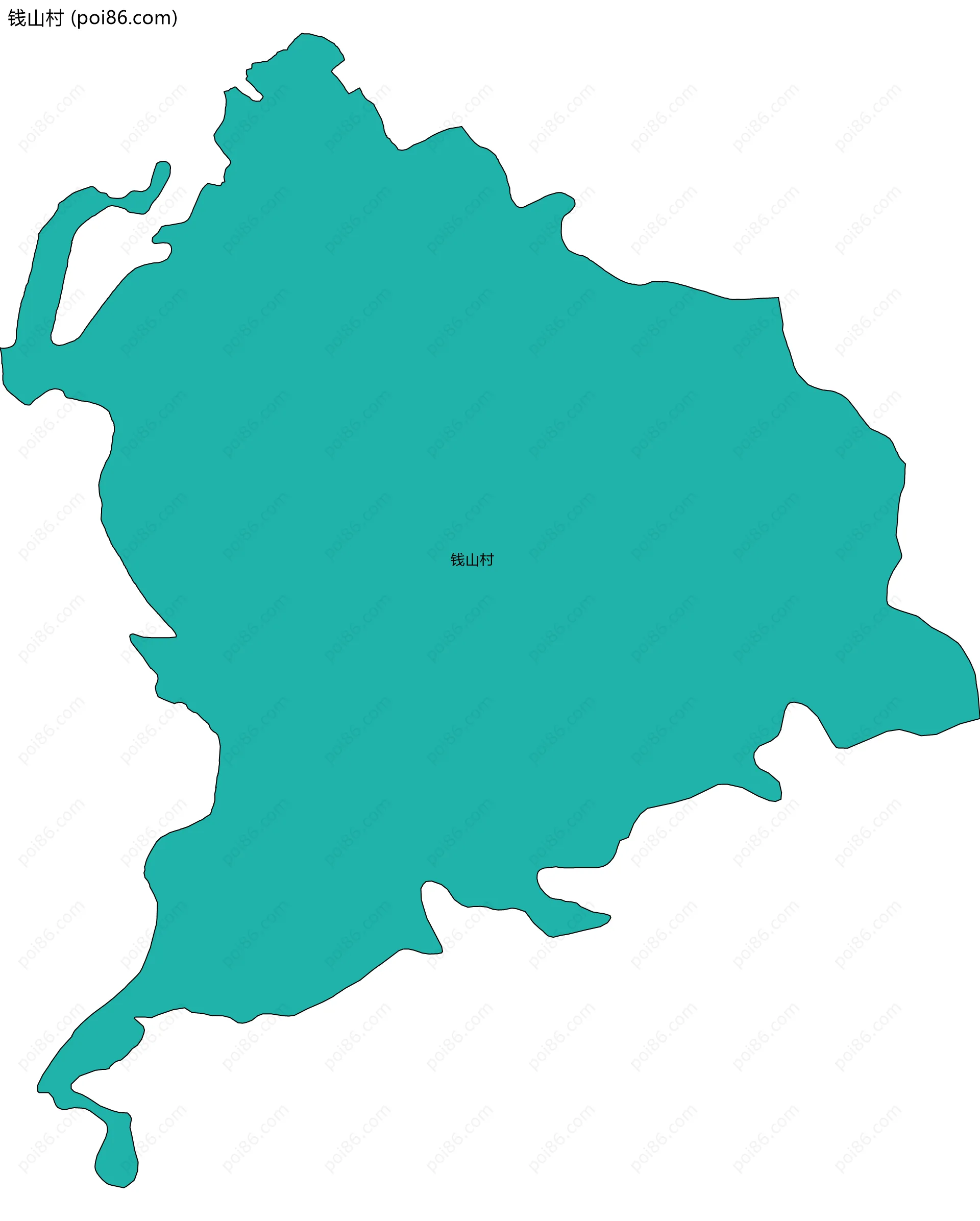 钱山村边界地图