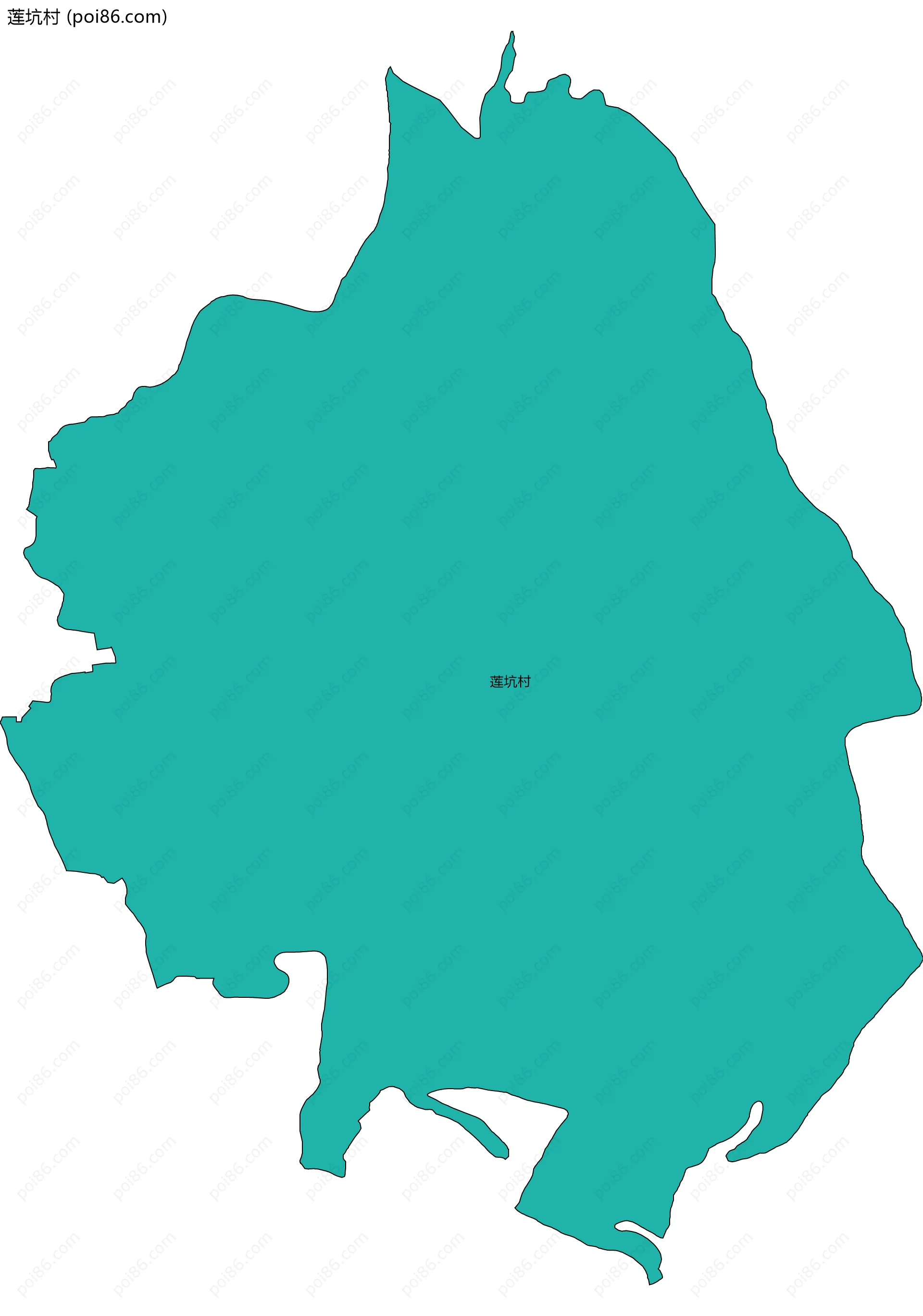 莲坑村边界地图