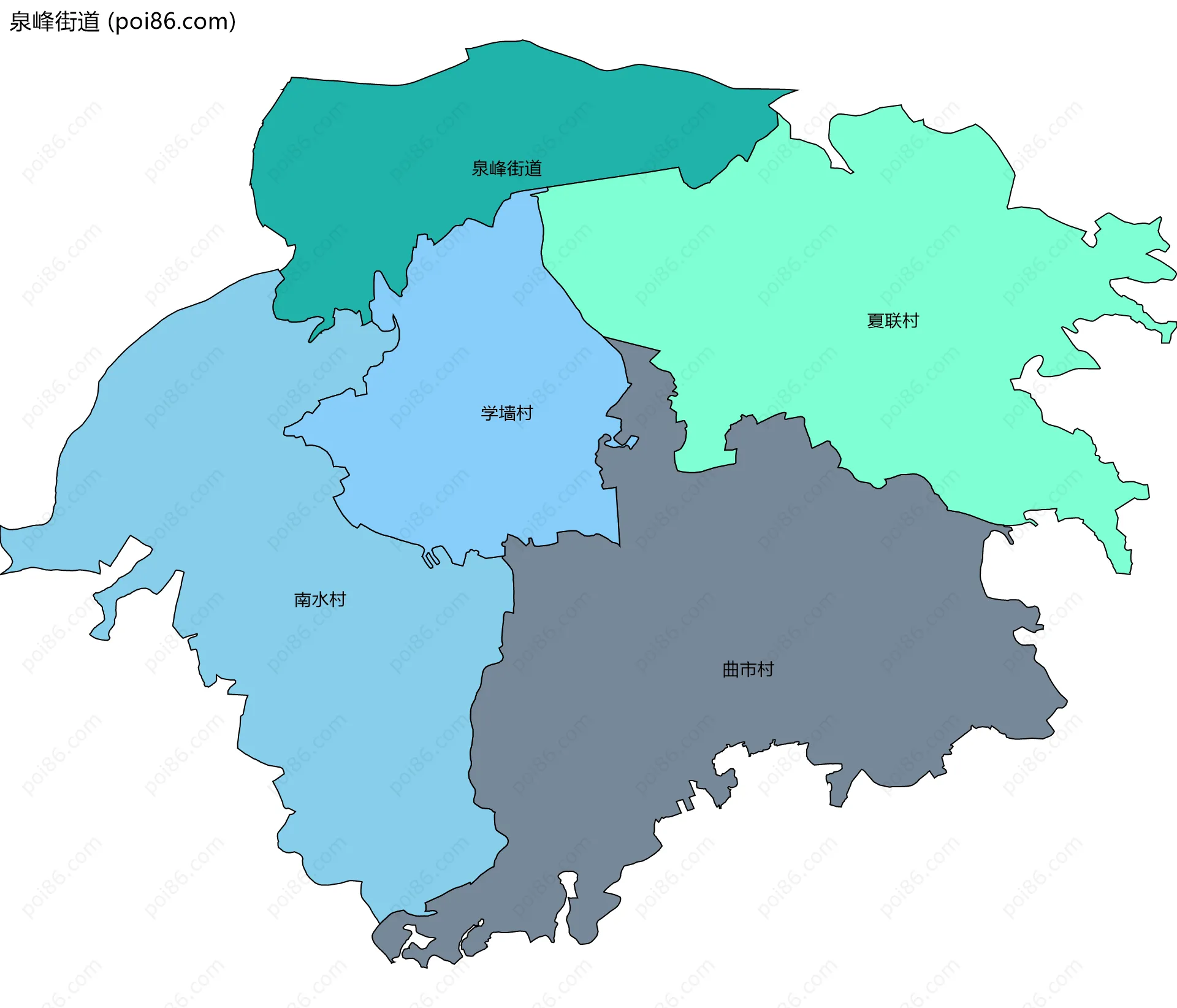 泉峰街道边界地图(五级行政区划)