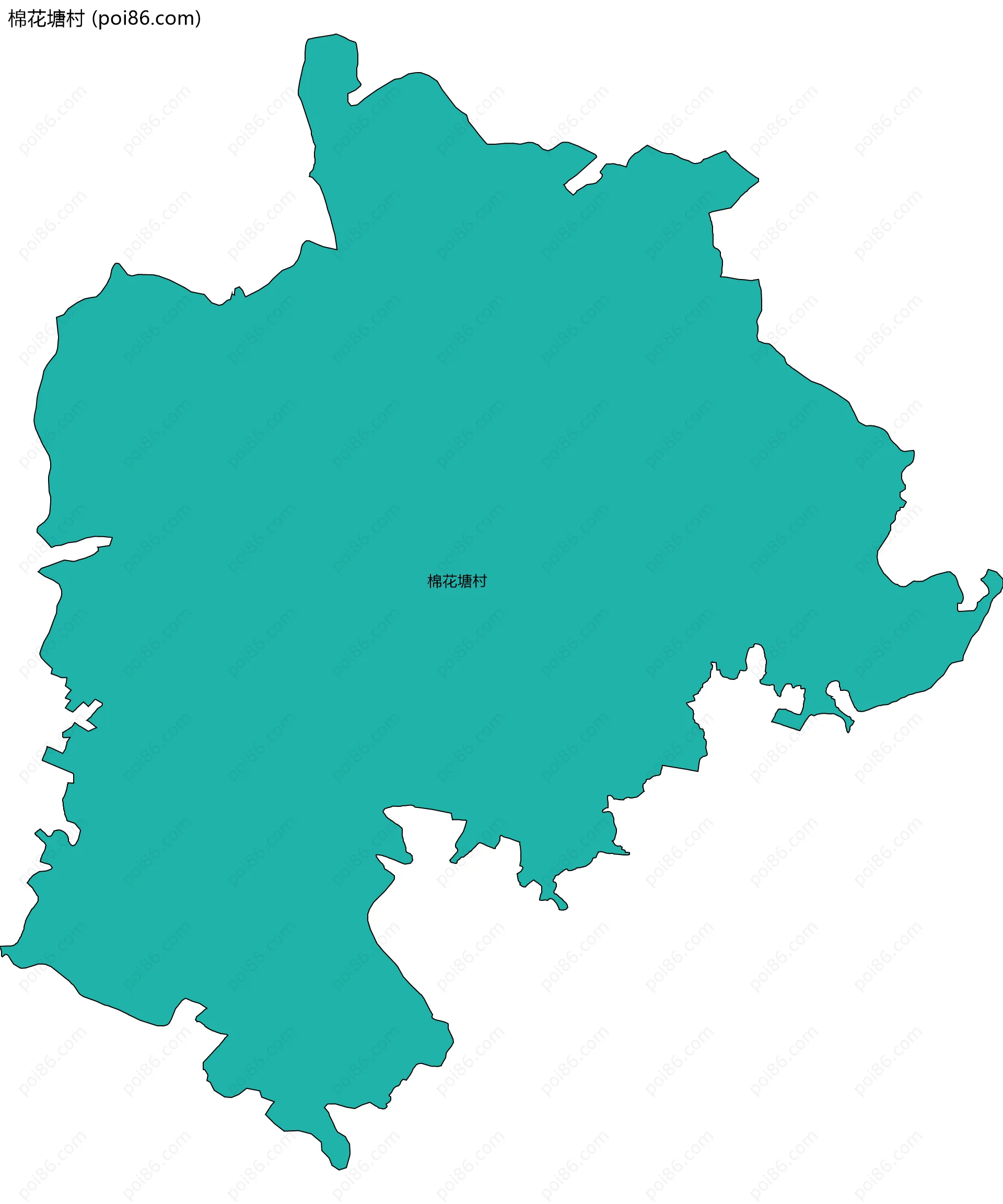 棉花塘村边界地图