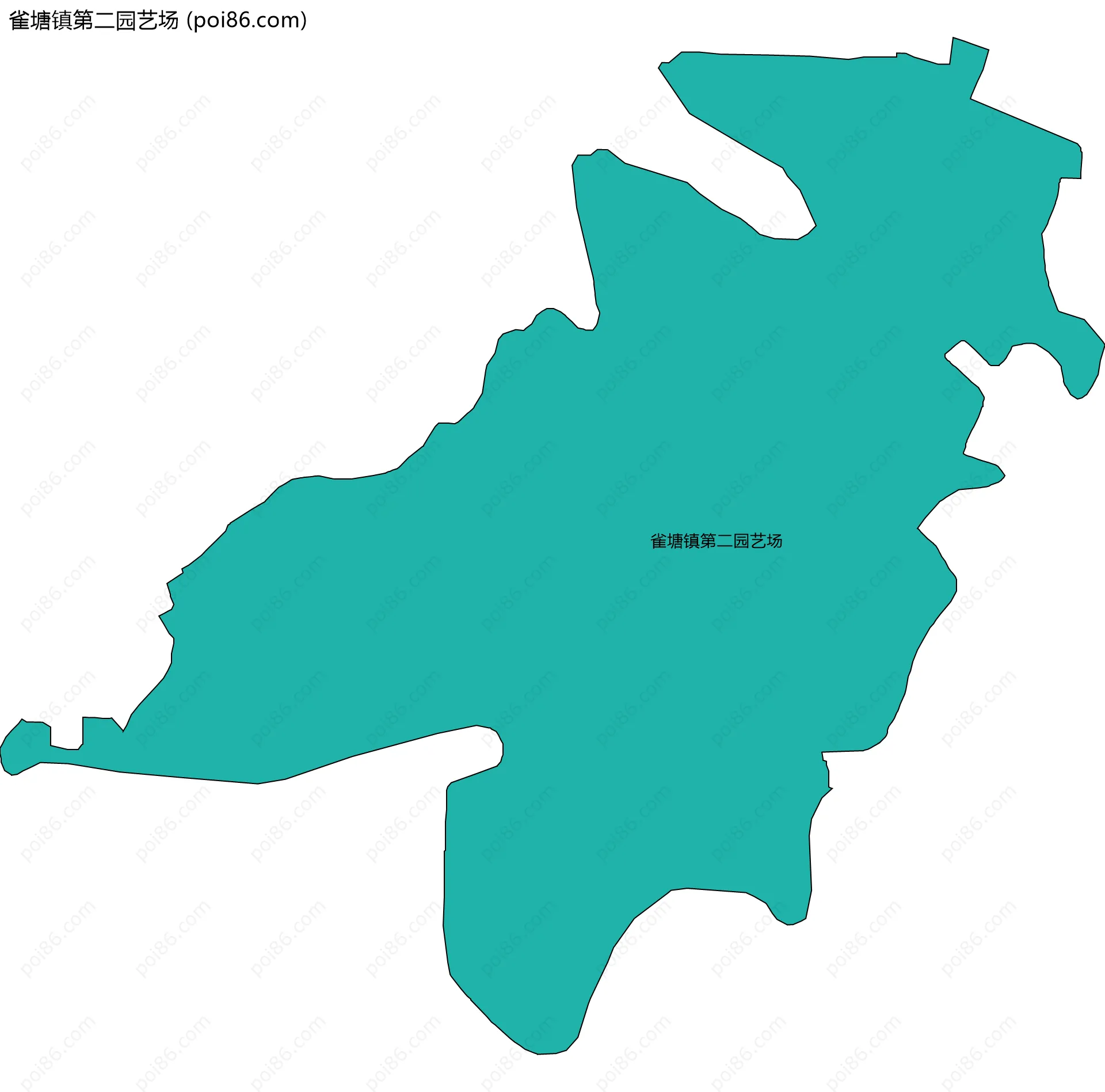 雀塘镇第二园艺场边界地图