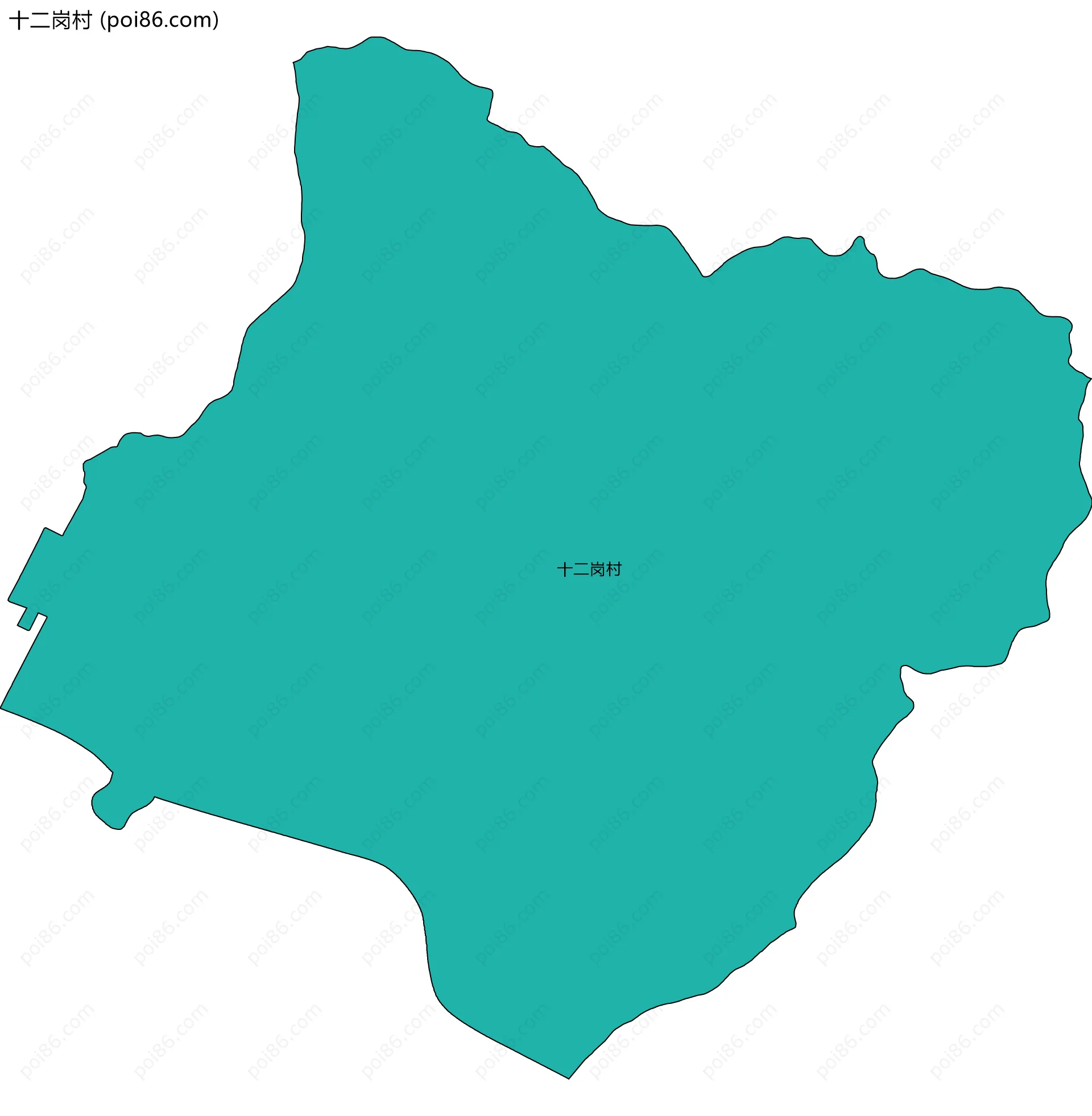 十二岗村边界地图
