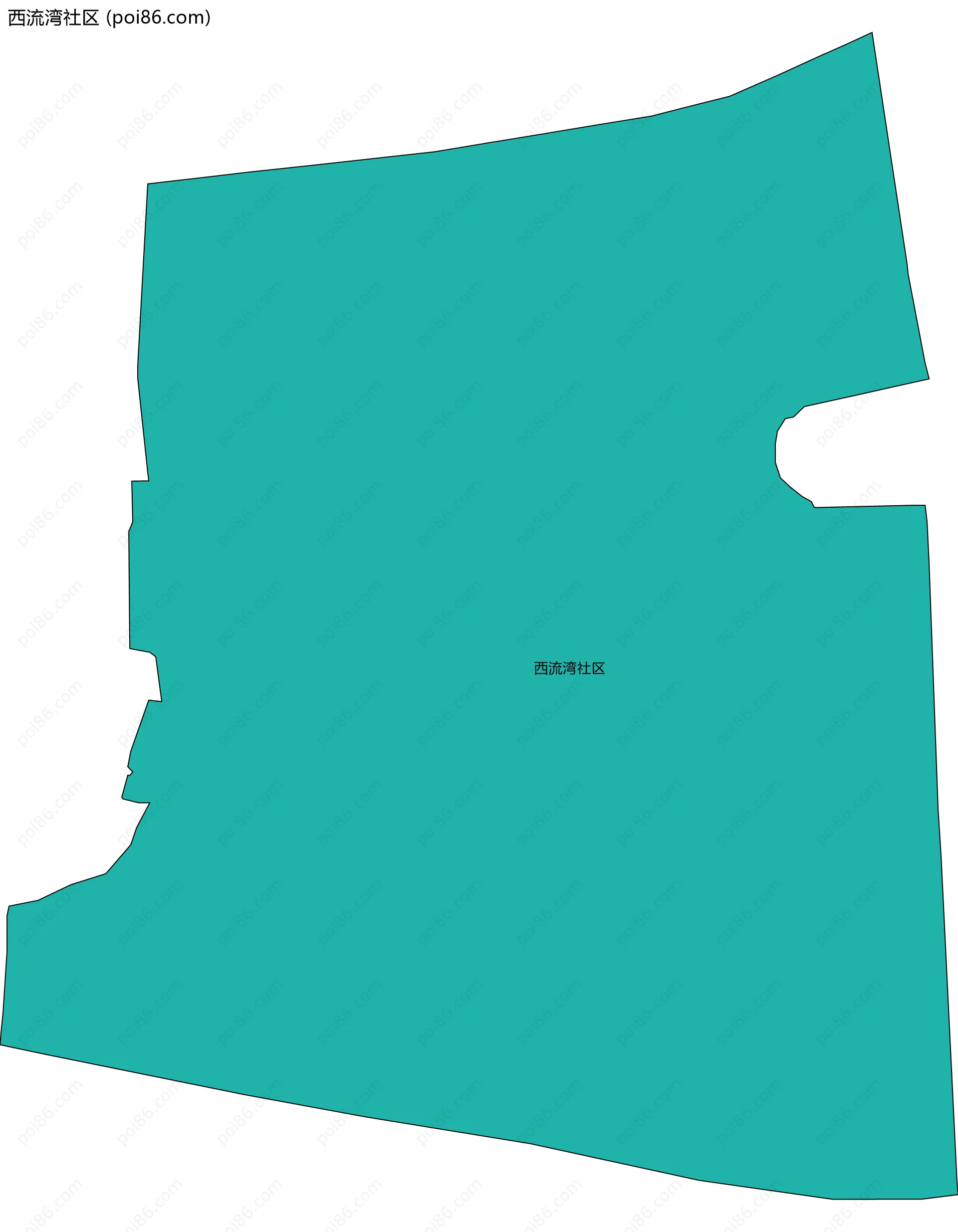 西流湾社区边界地图