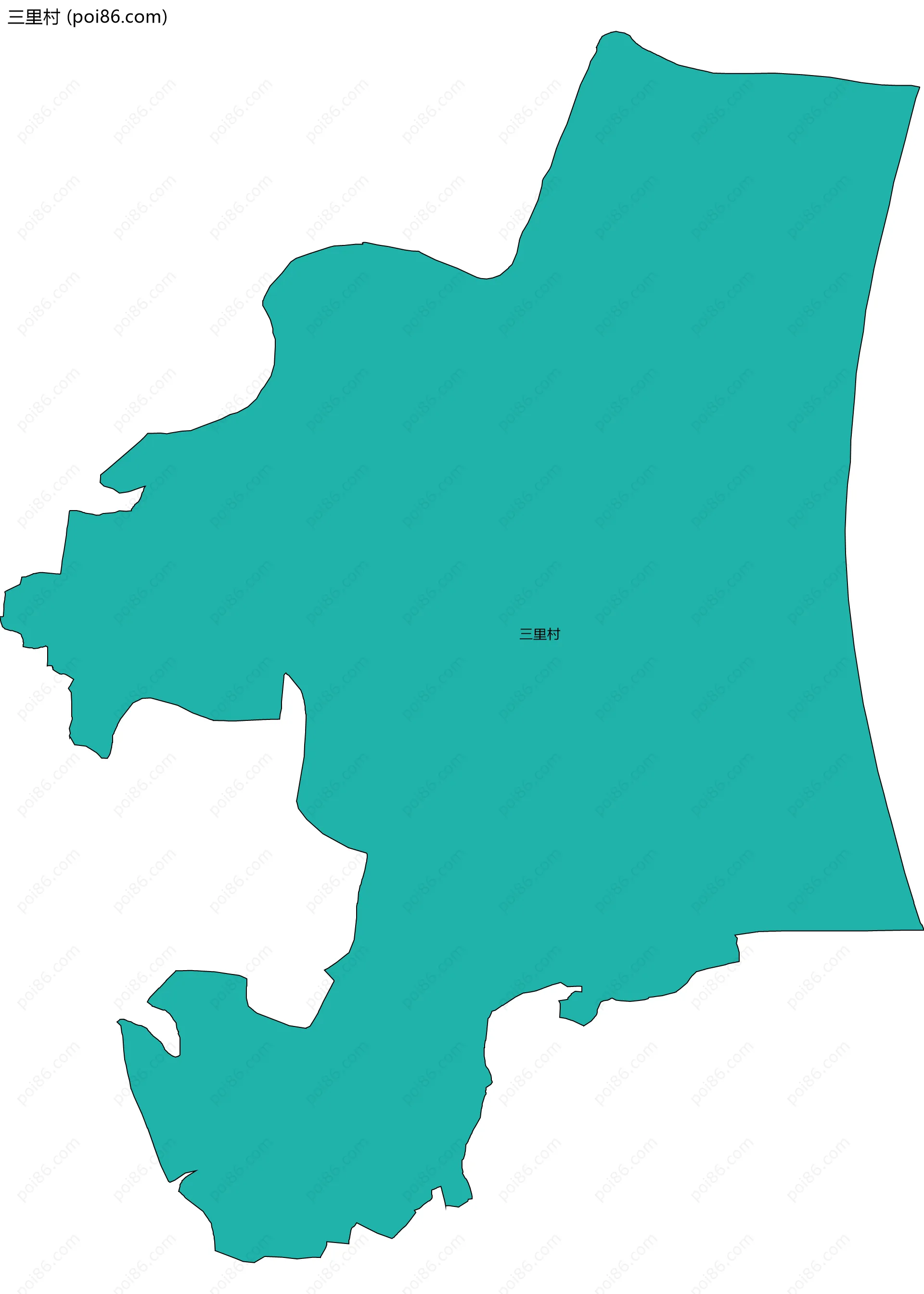 三里村边界地图