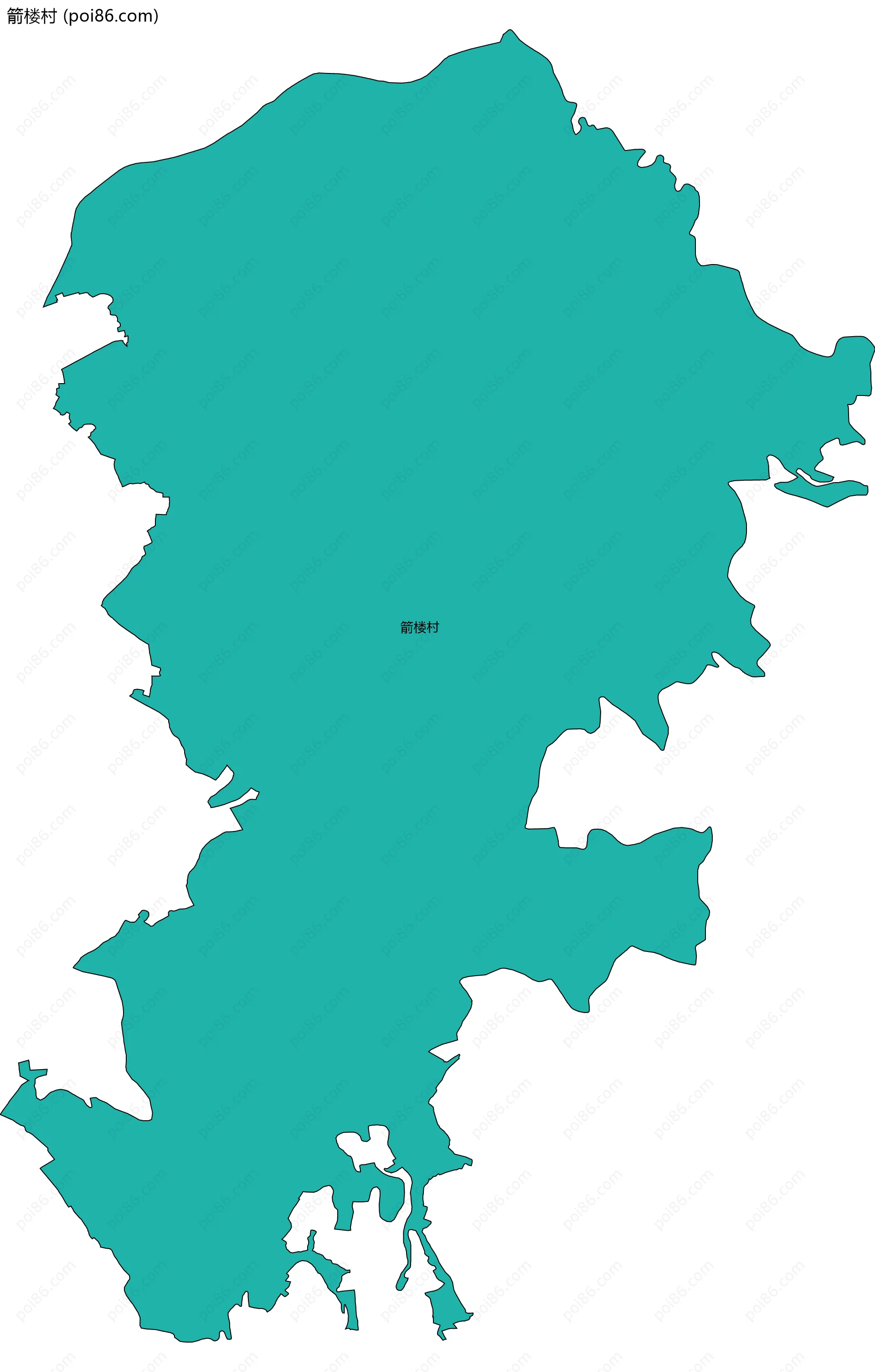 箭楼村边界地图