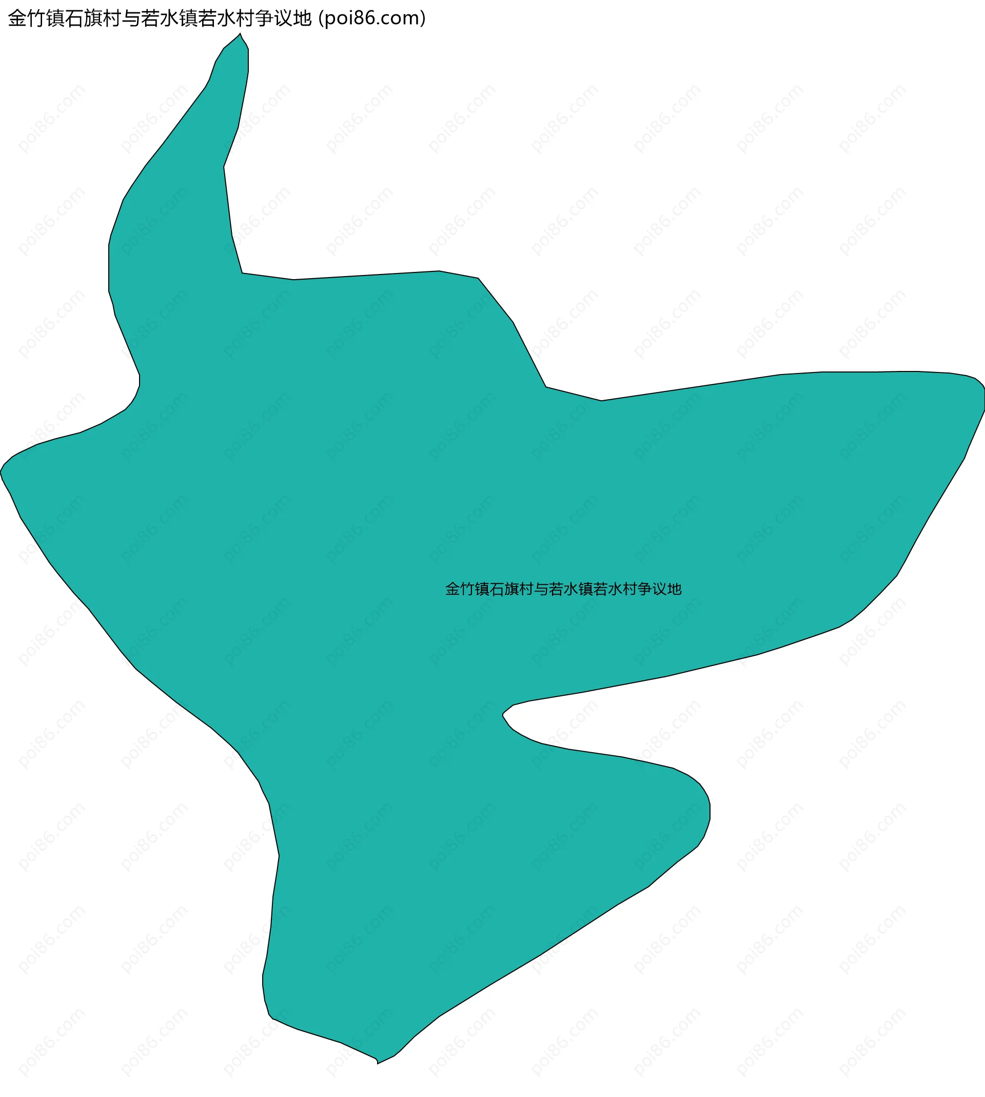 金竹镇石旗村与若水镇若水村争议地边界地图