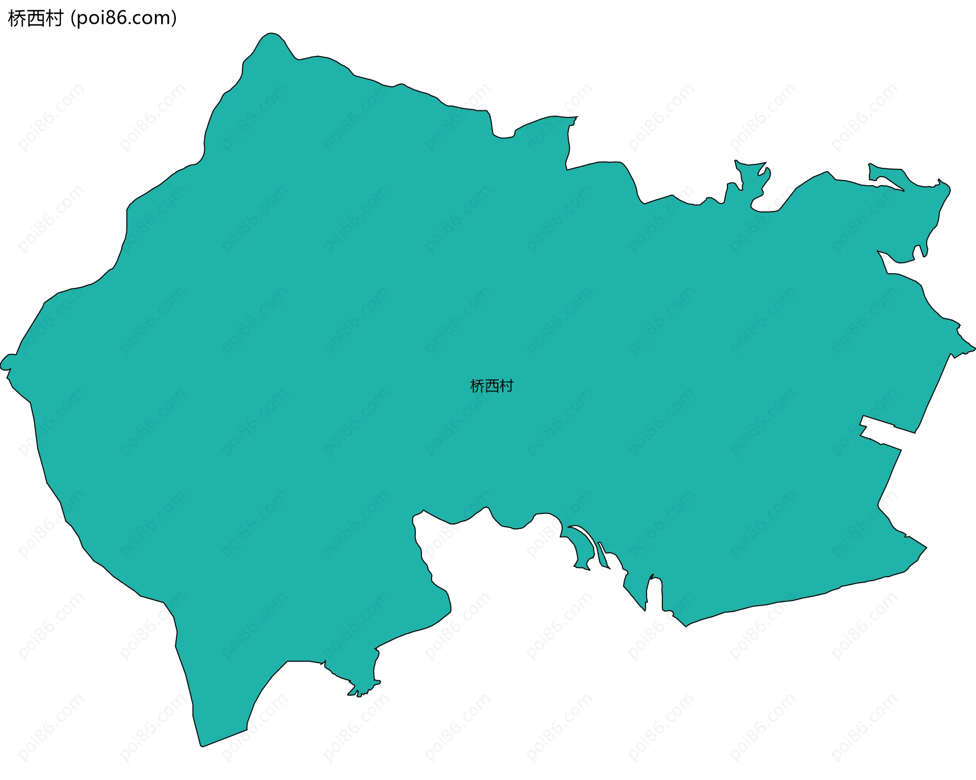 桥西村边界地图