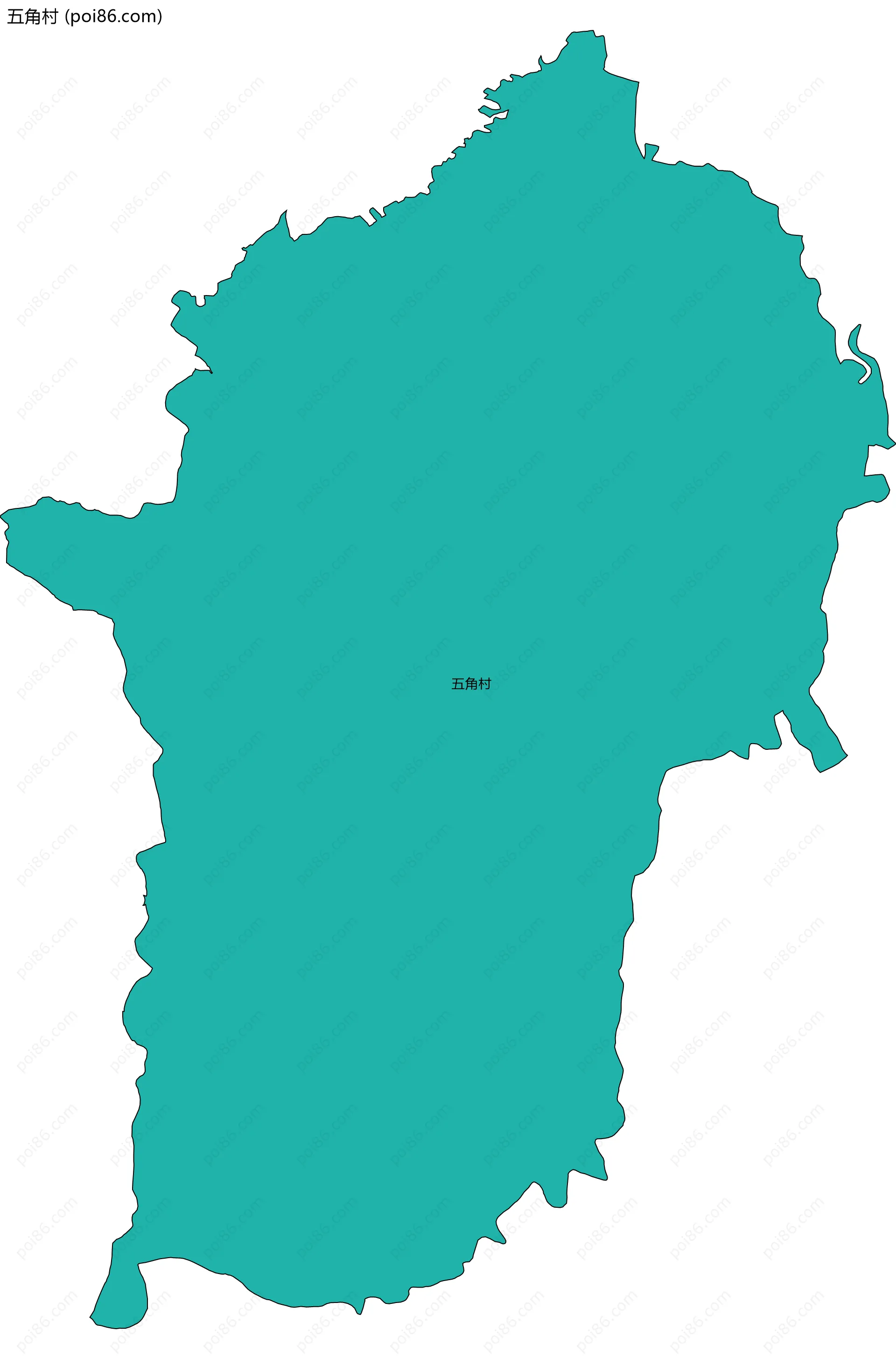 五角村边界地图