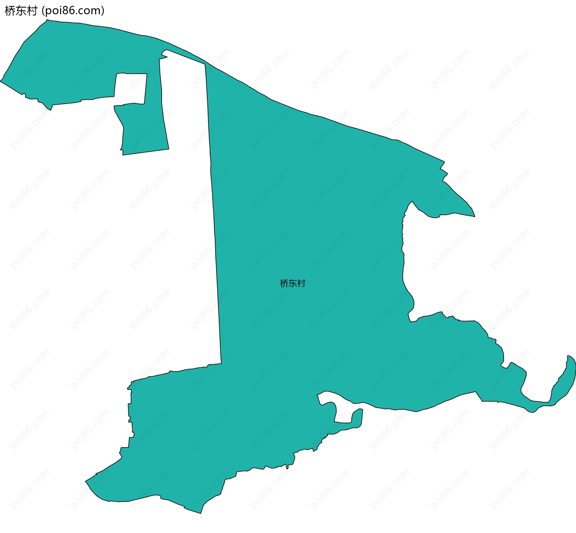 桥东村边界地图