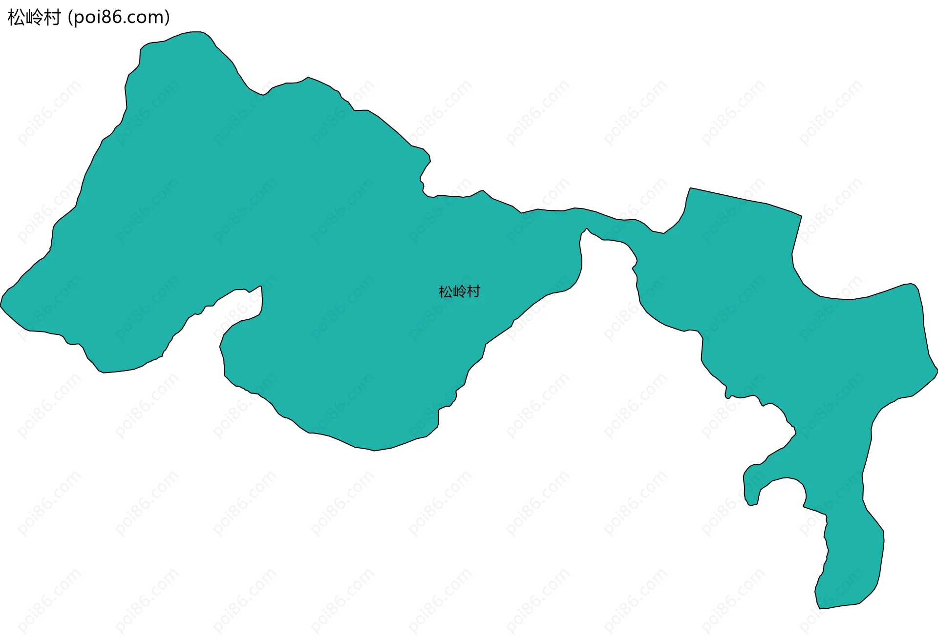 松岭村边界地图