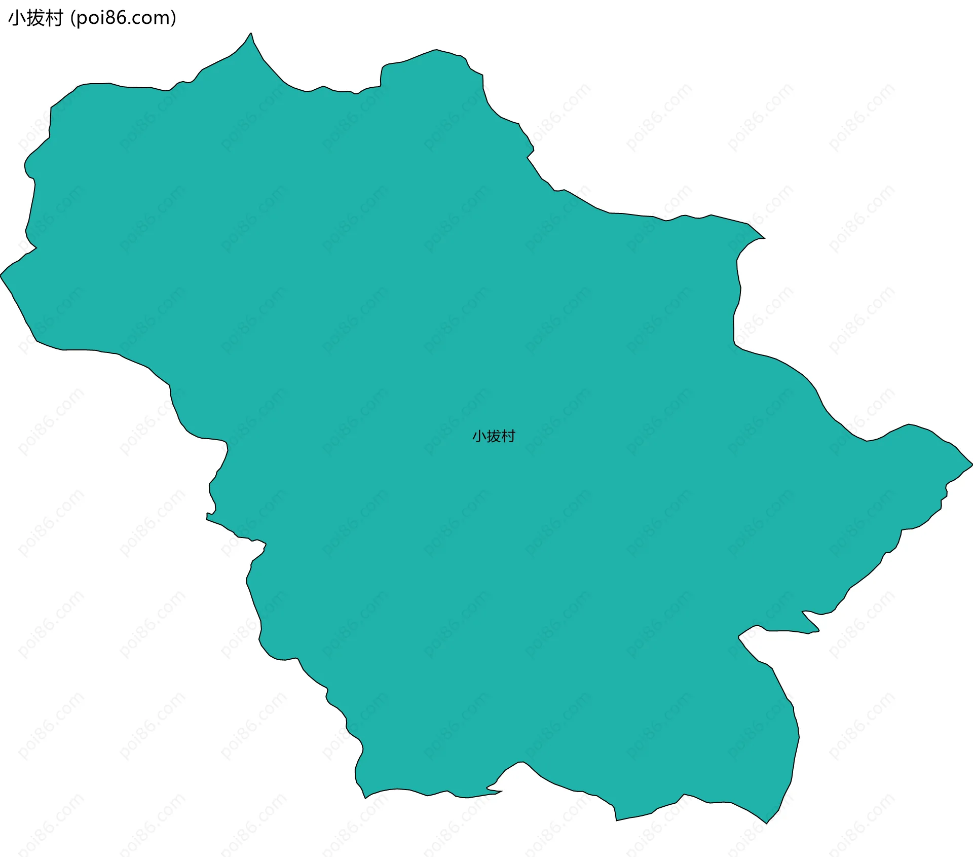 小拔村边界地图