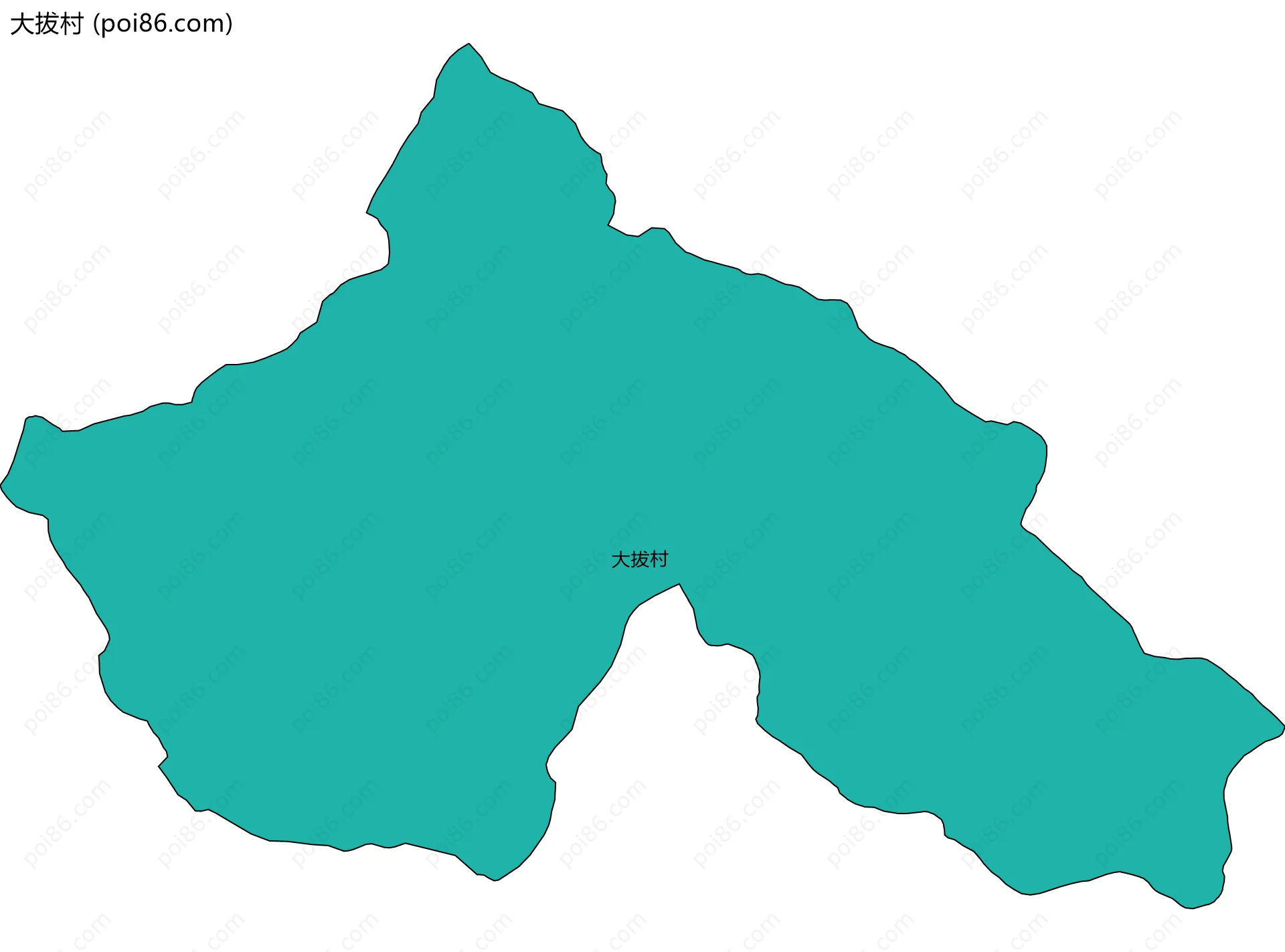 大拔村边界地图