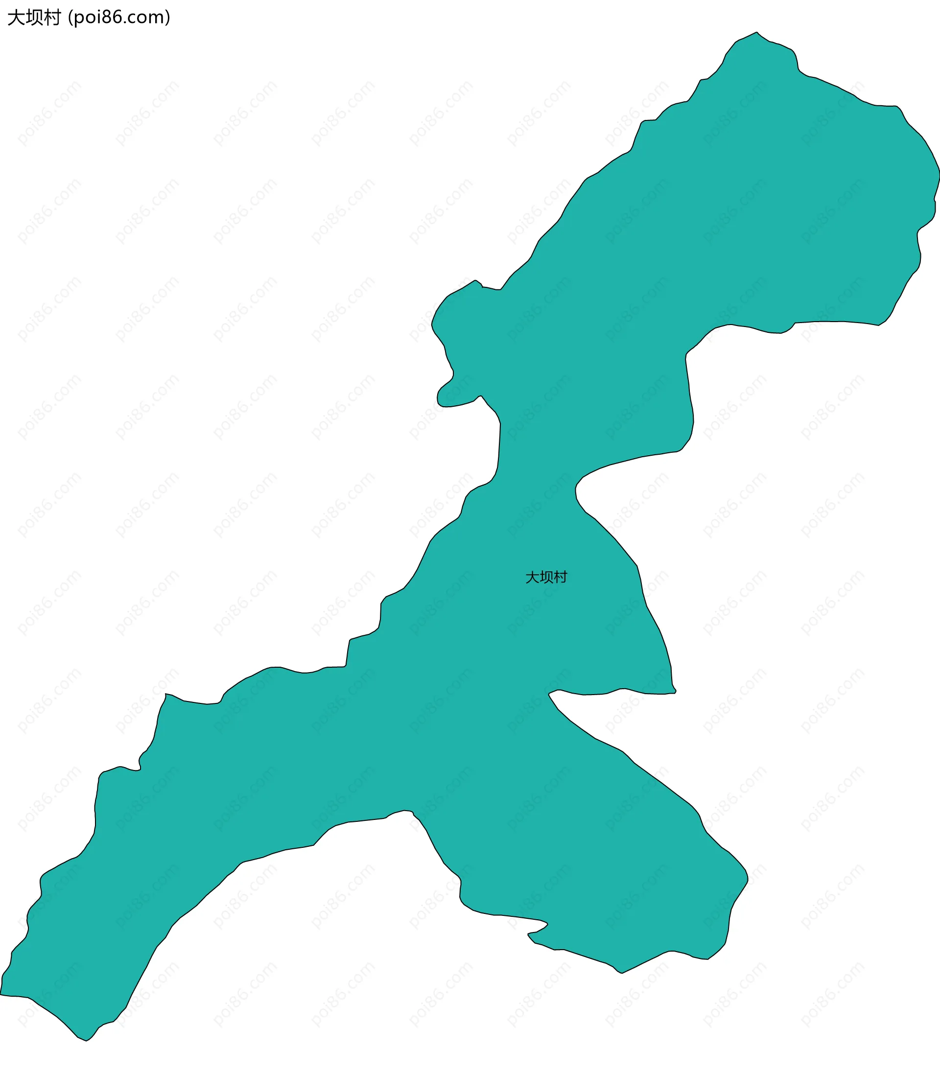 大坝村边界地图