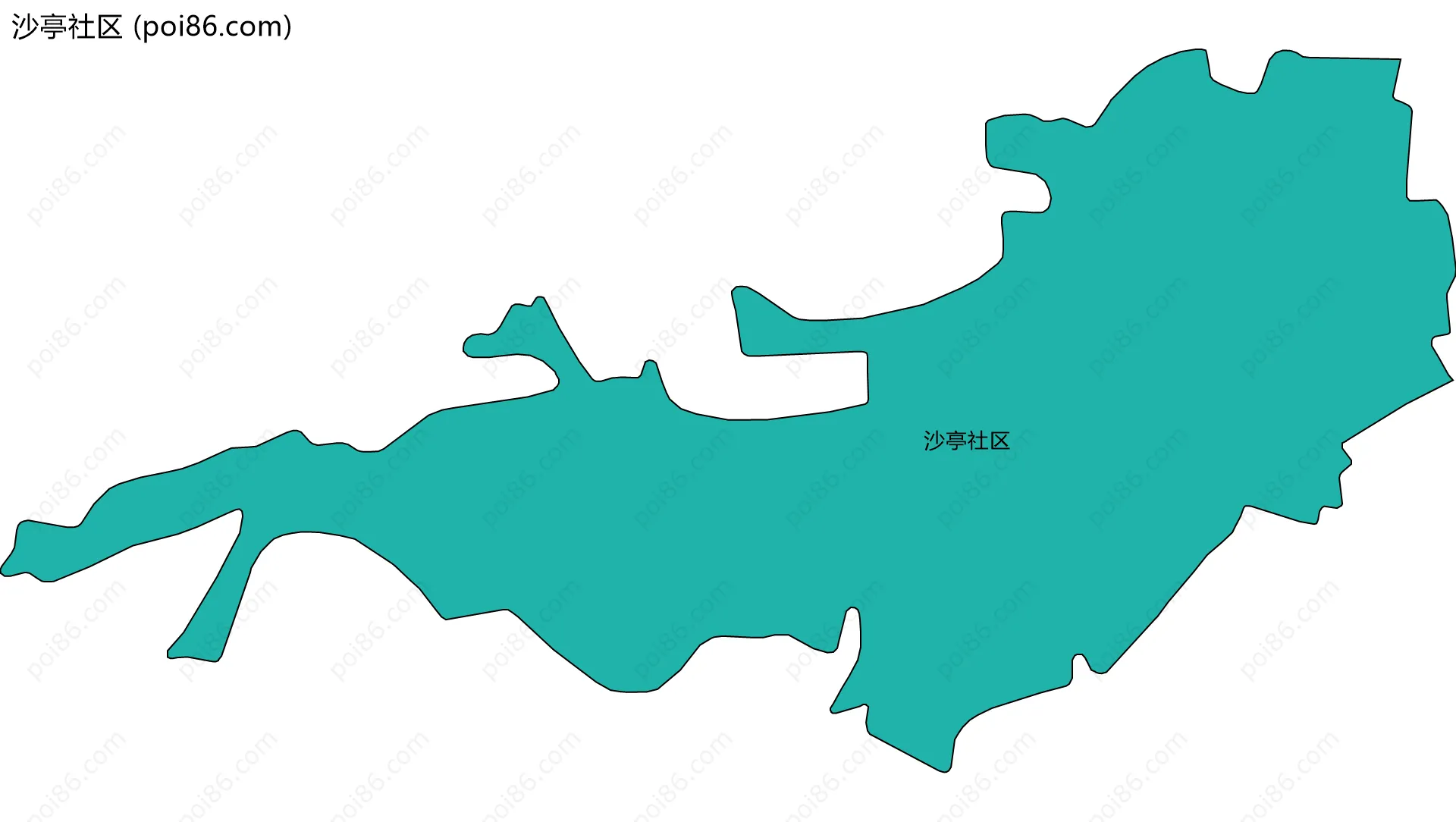 沙亭社区边界地图