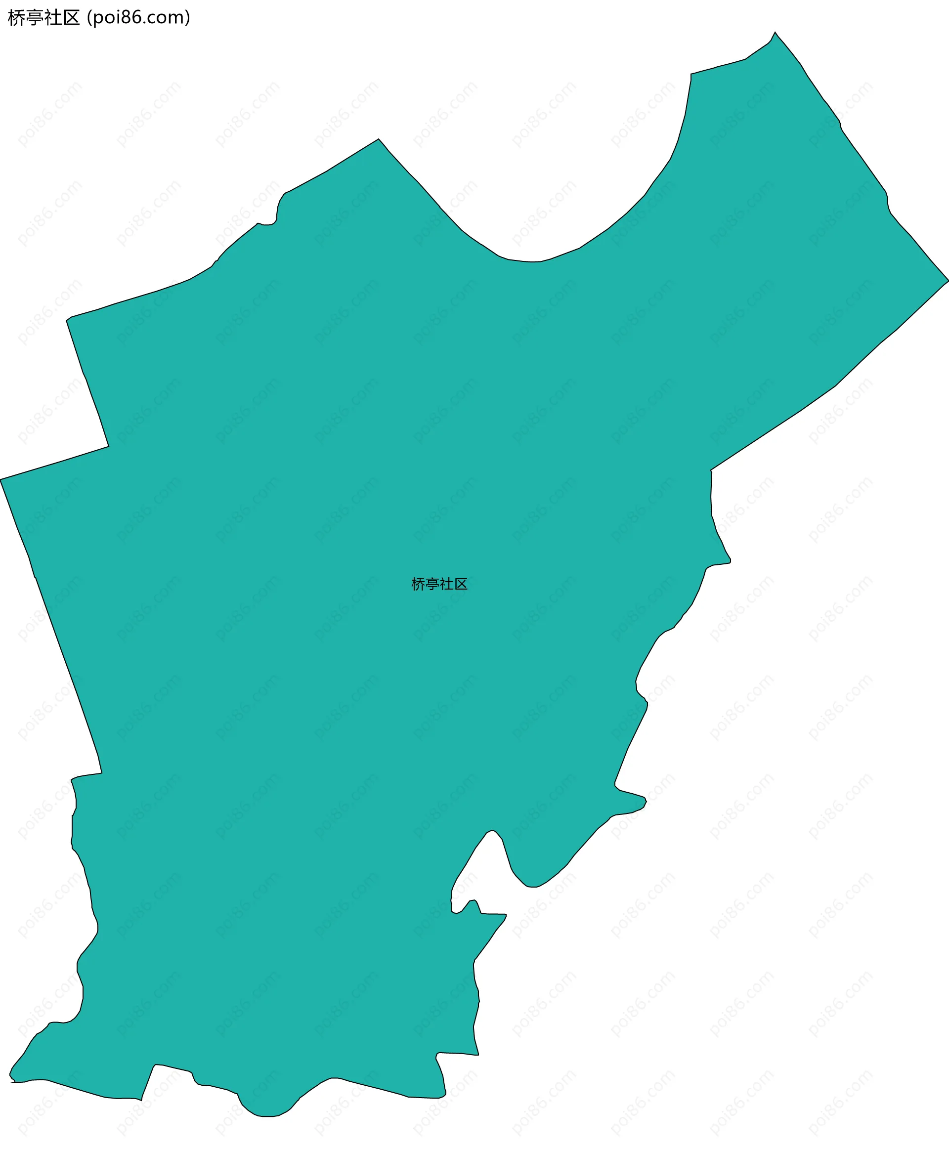 桥亭社区边界地图