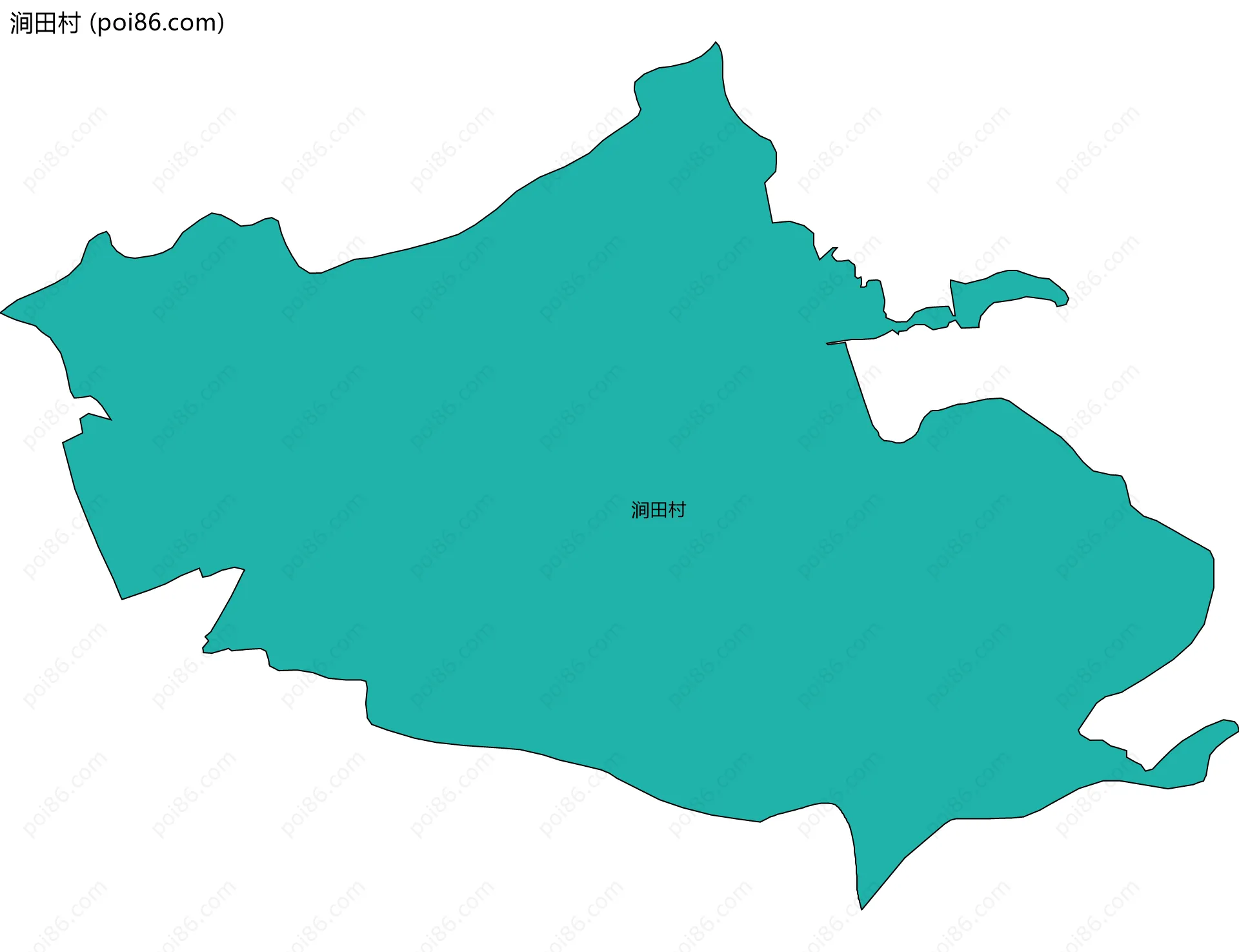 涧田村边界地图