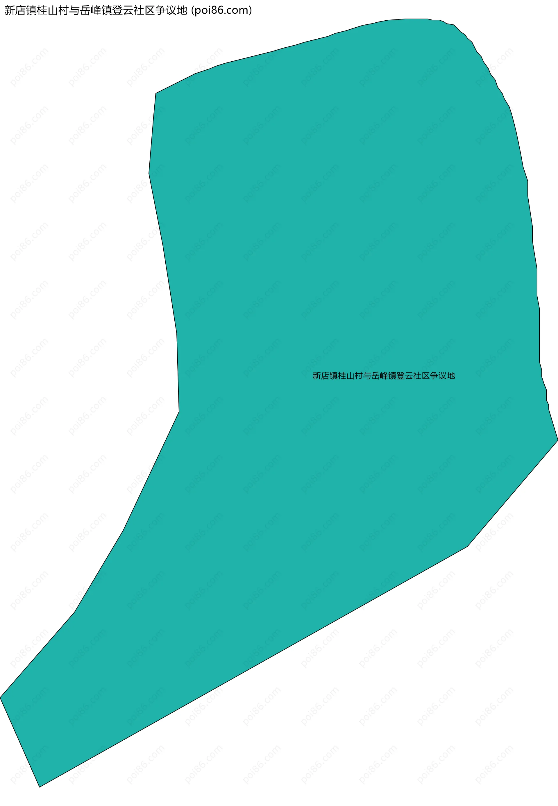 新店镇桂山村与岳峰镇登云社区争议地边界地图