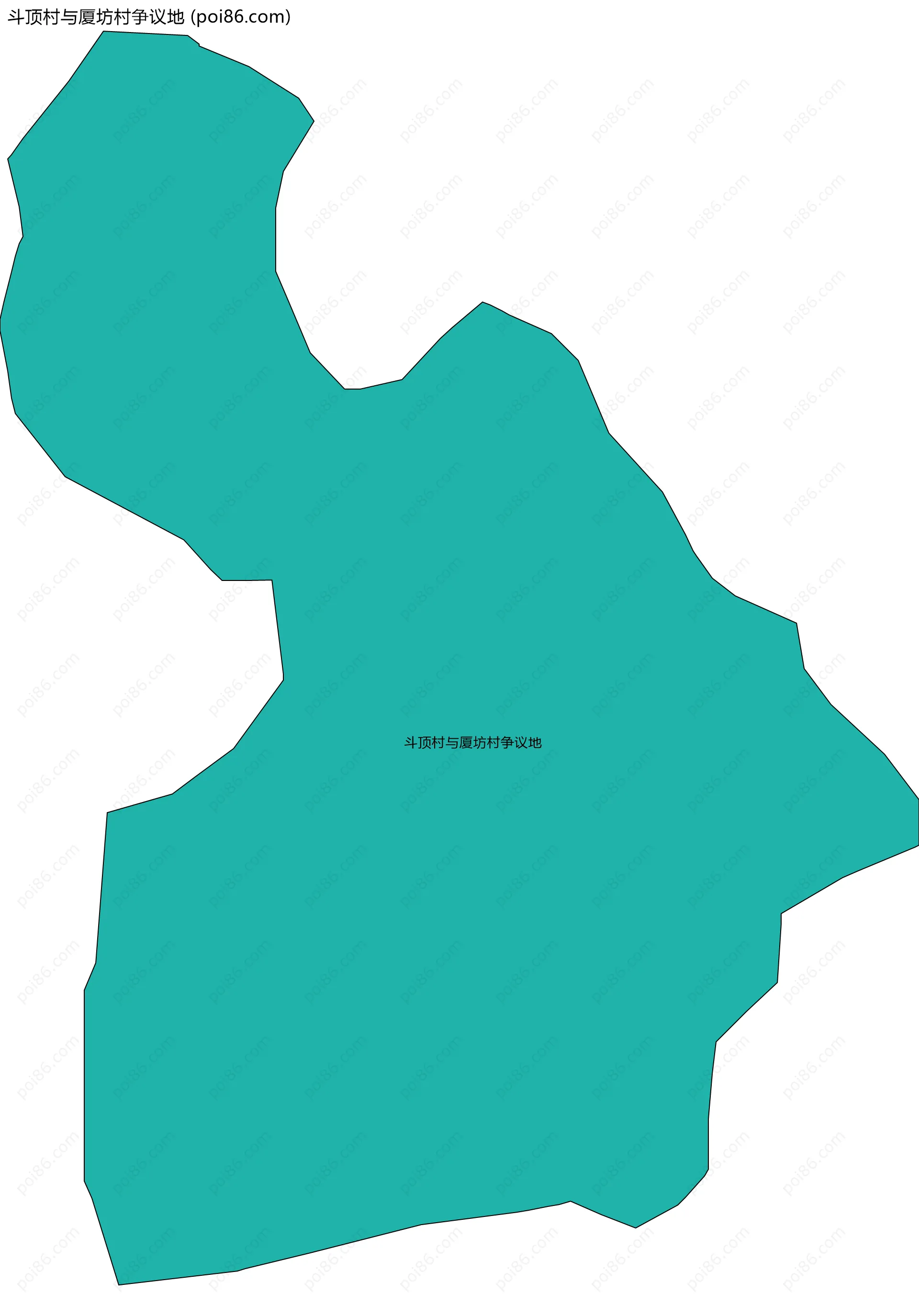 斗顶村与厦坊村争议地边界地图
