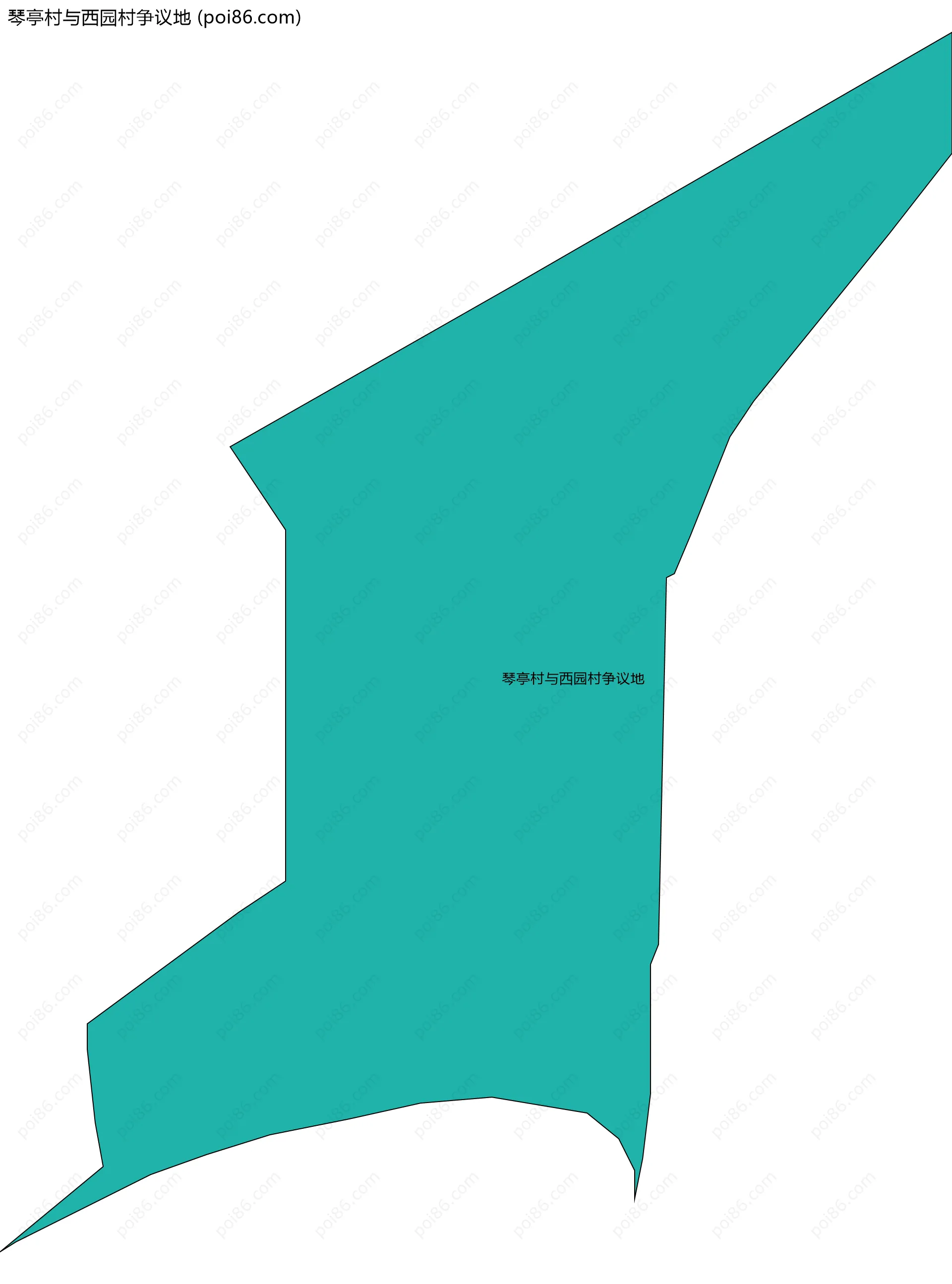 琴亭村与西园村争议地边界地图