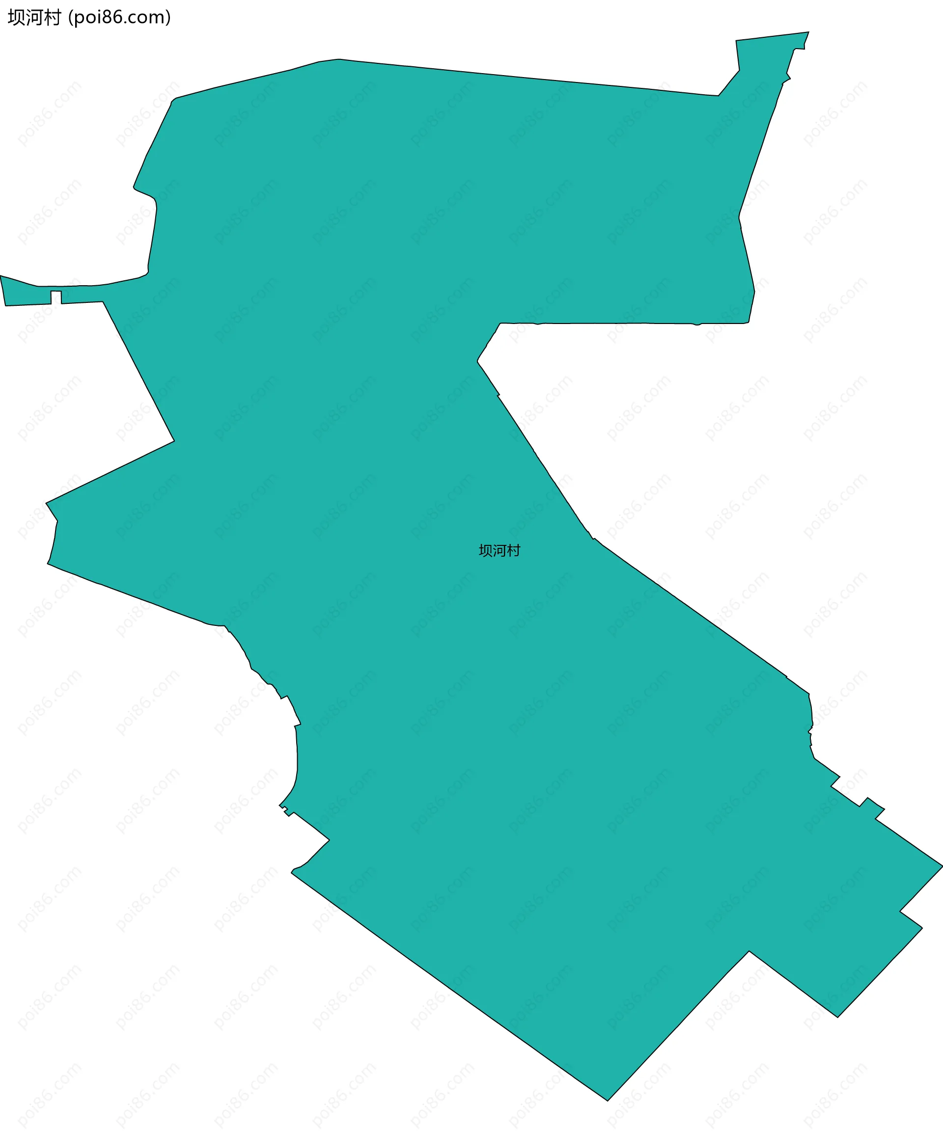 坝河村边界地图