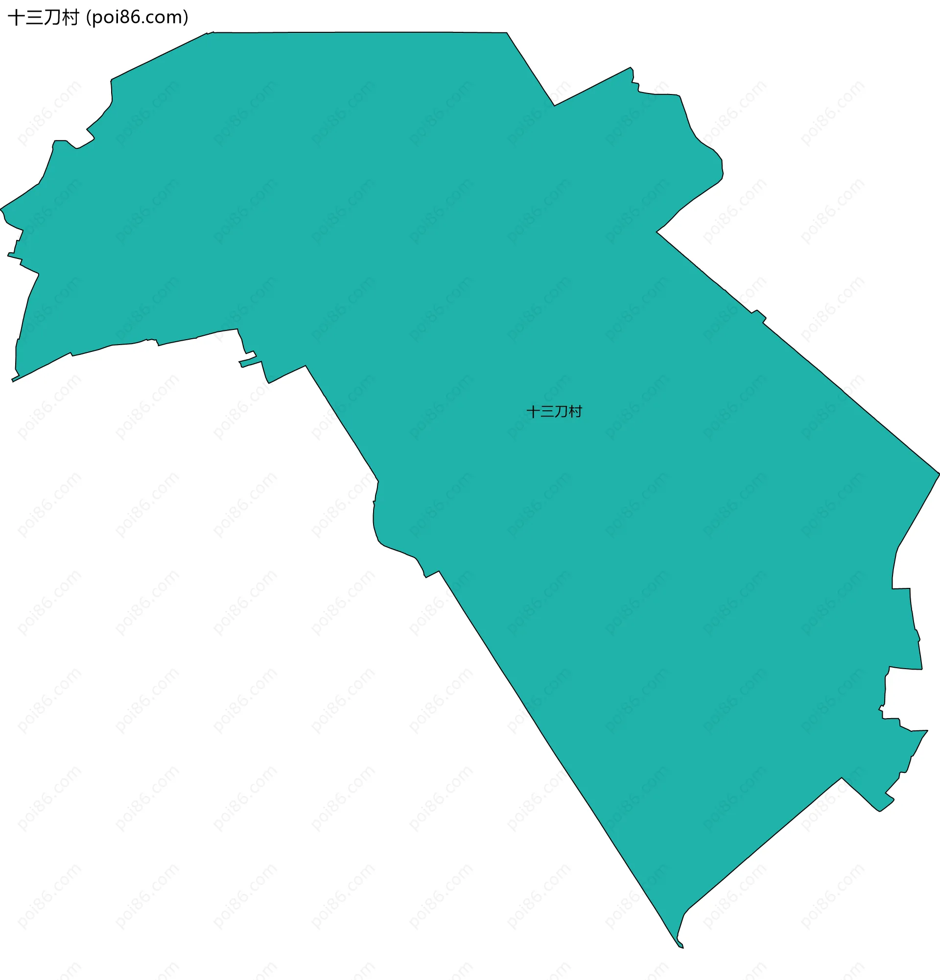 十三刀村边界地图