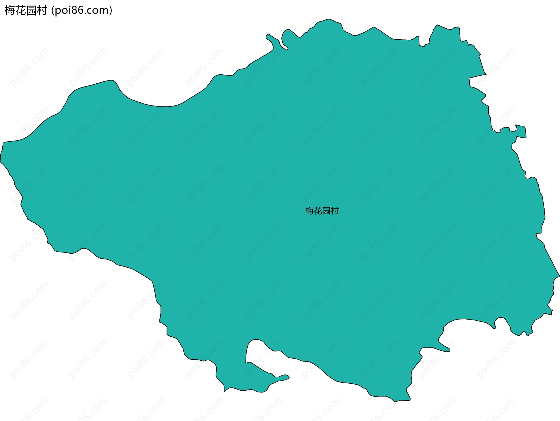 梅花园村边界地图