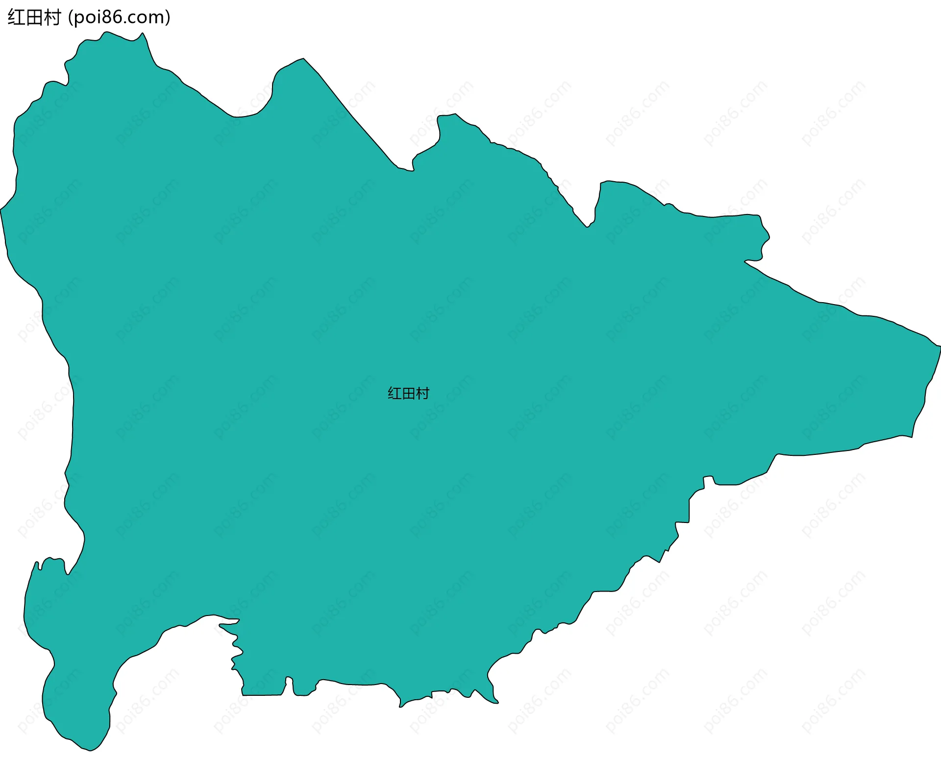 红田村边界地图